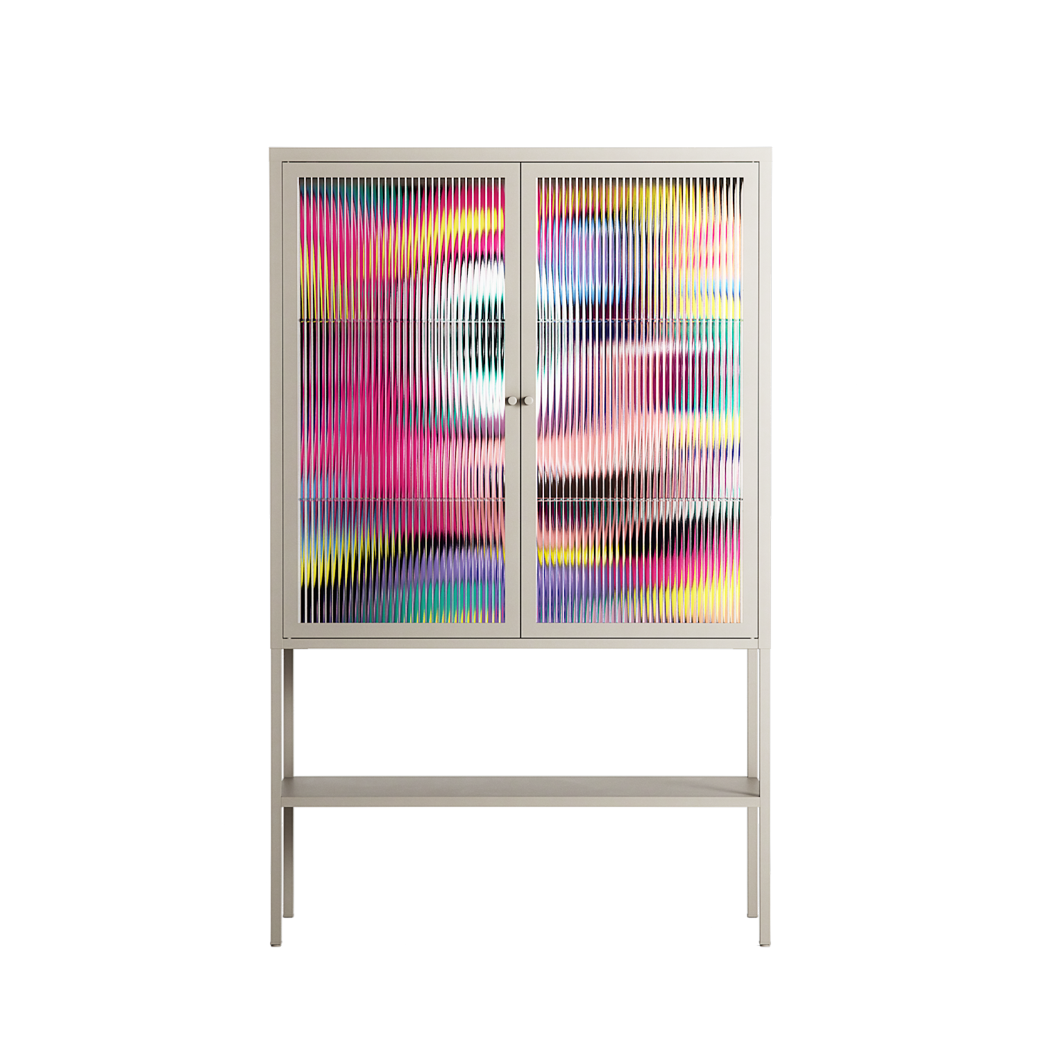 HappyFe - Loft Cabinet - Maddalena Fanfani - Pebble - Reeded glass
