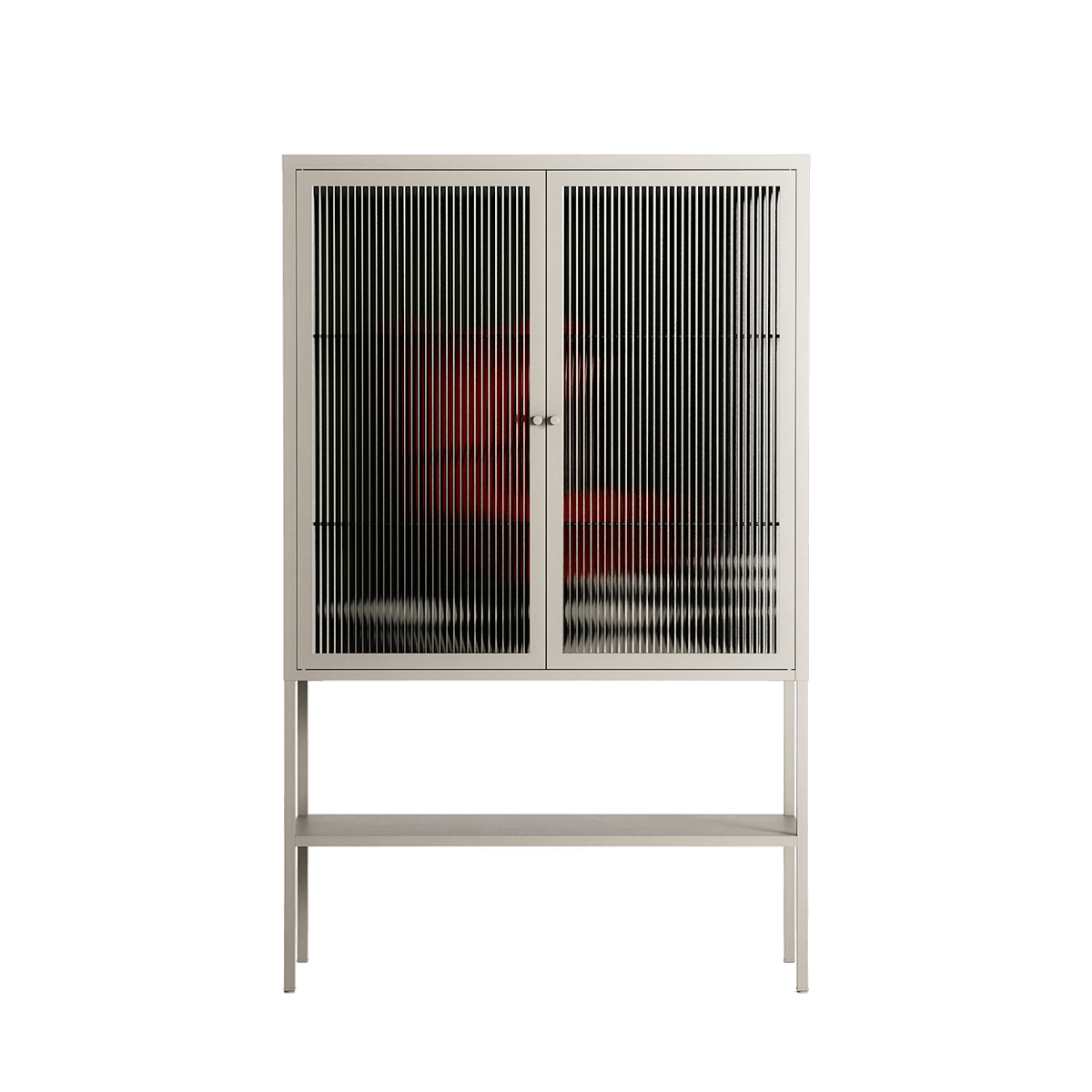 The Man Behind The Curtain - Loft Cabinet - Kristin Eriksson - Pebble - Reeded glass