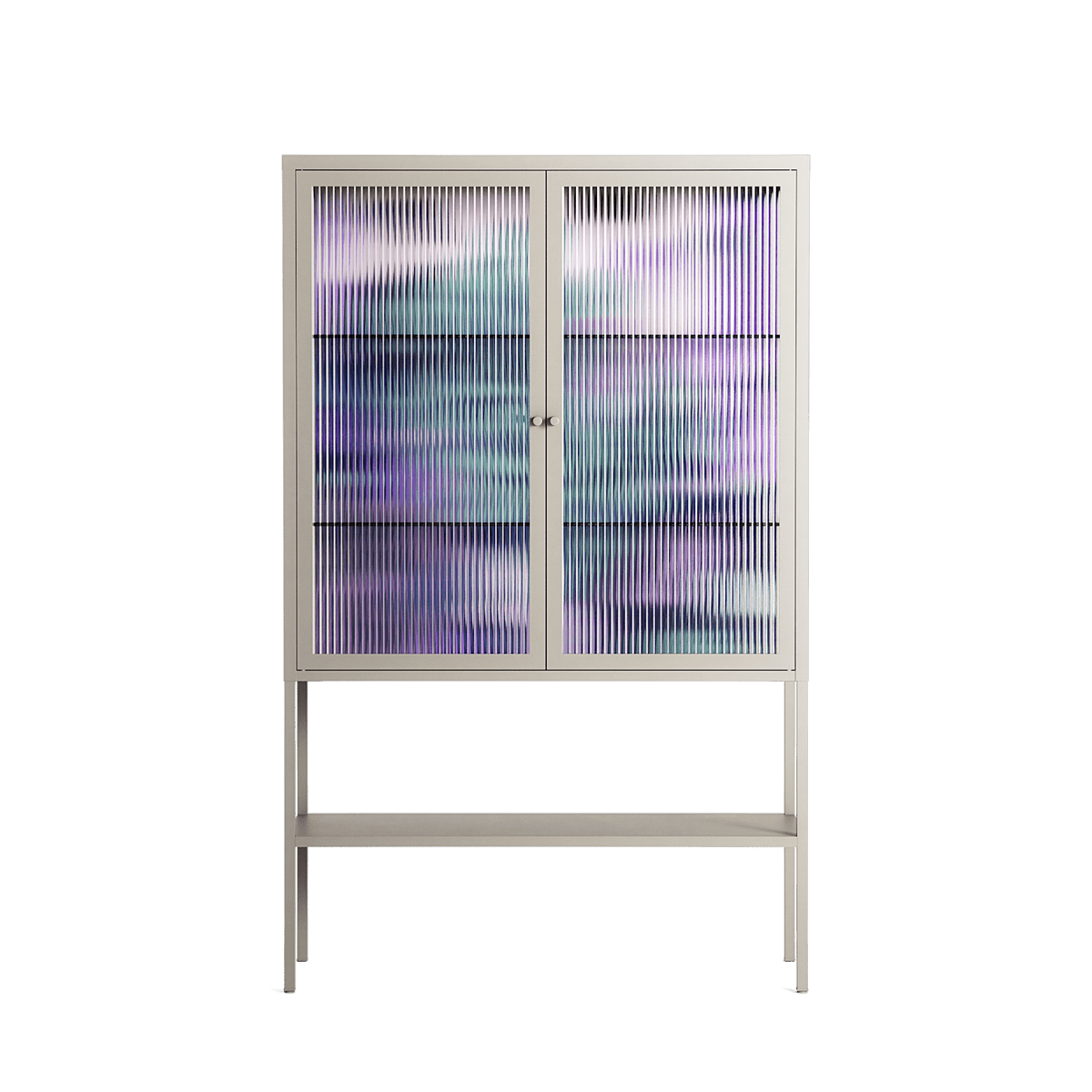 A Bridge Across Time 3 - Loft Cabinet - Nick Liefhebber - Pebble - Reeded glass