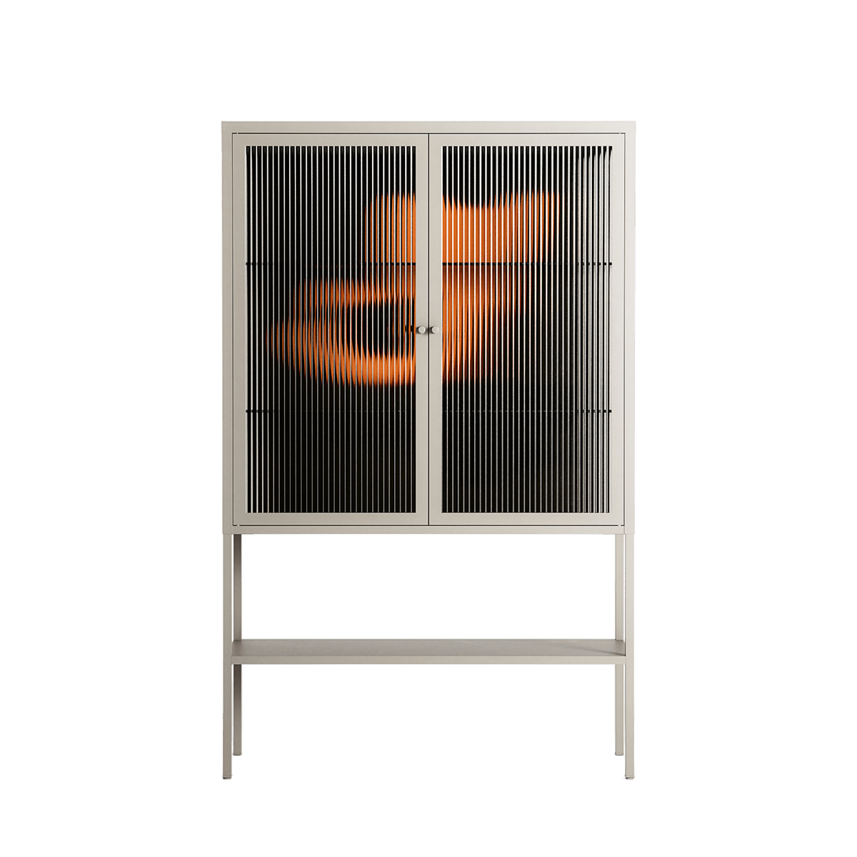 Cat in Chair A - Loft Cabinet - Kristin Eriksson - Pebble - Reeded glass