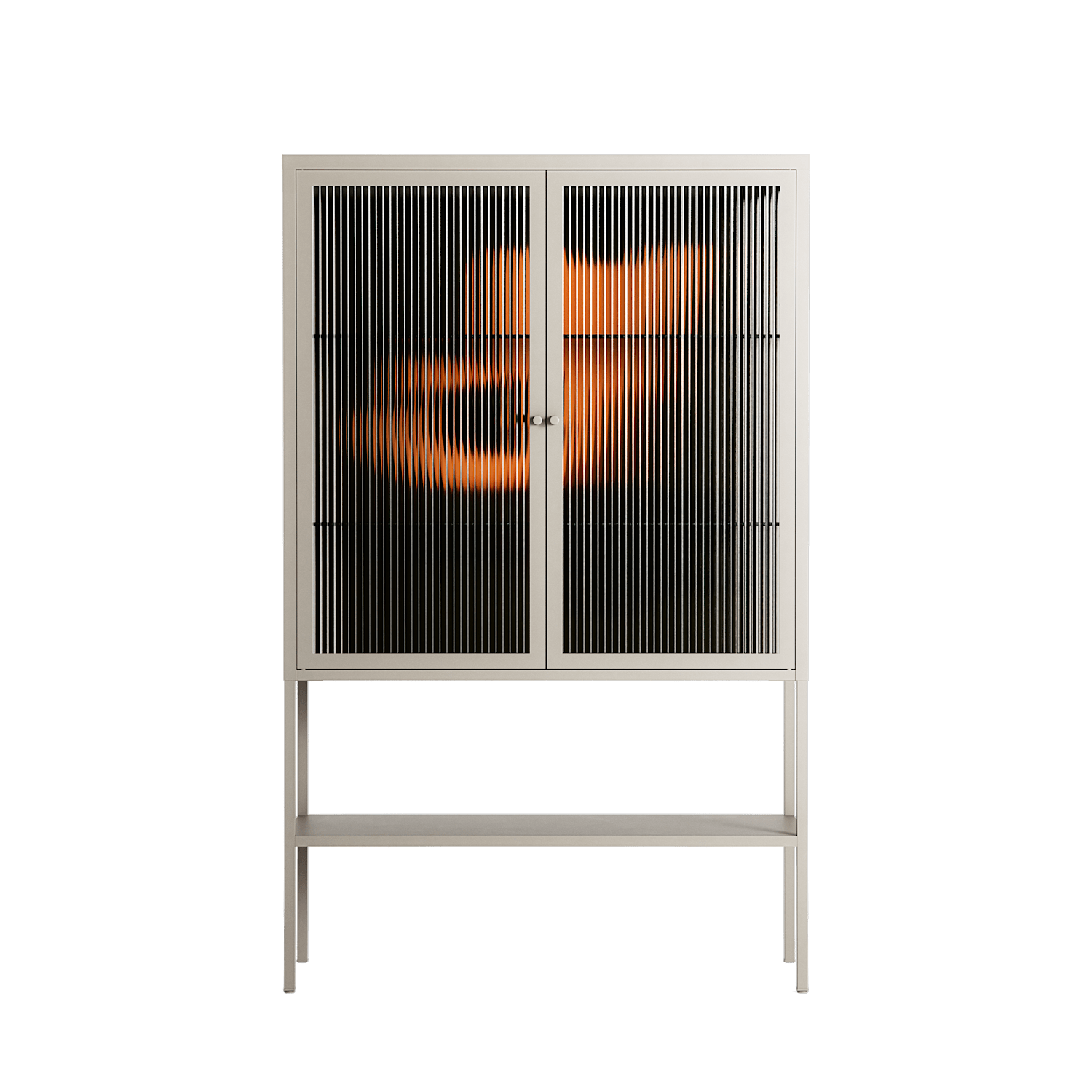 Cat in Chair A - Loft Cabinet - Kristin Eriksson - Pebble - Reeded glass