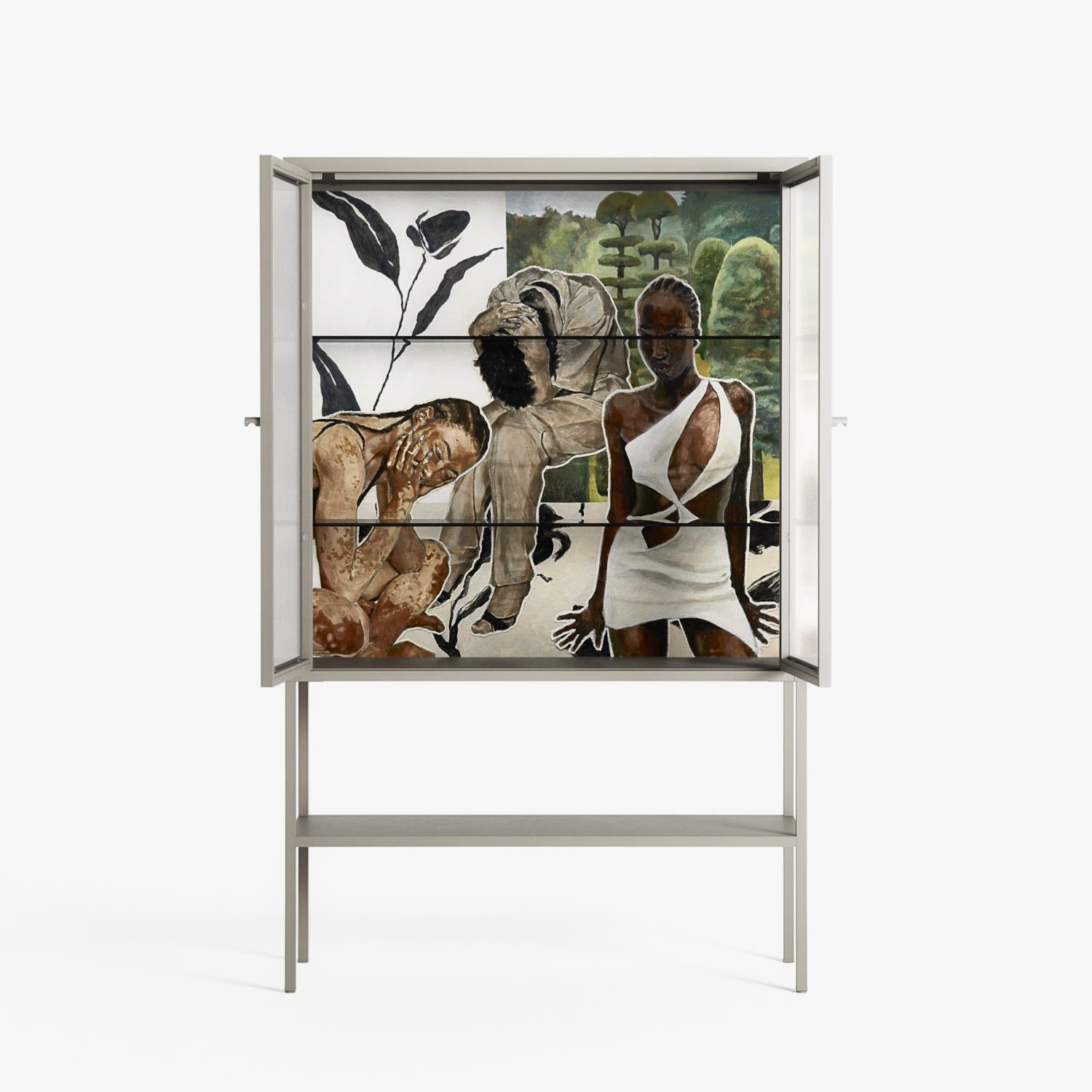 As The Rain Falls - Loft Cabinet - Sophie Goudman-Peachey - Pebble - Reeded glass