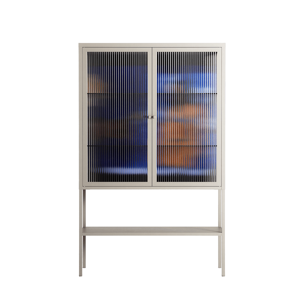Blue Velvet - Loft Cabinet - Sophie Goudman-Peachey - Pebble - Reeded glass