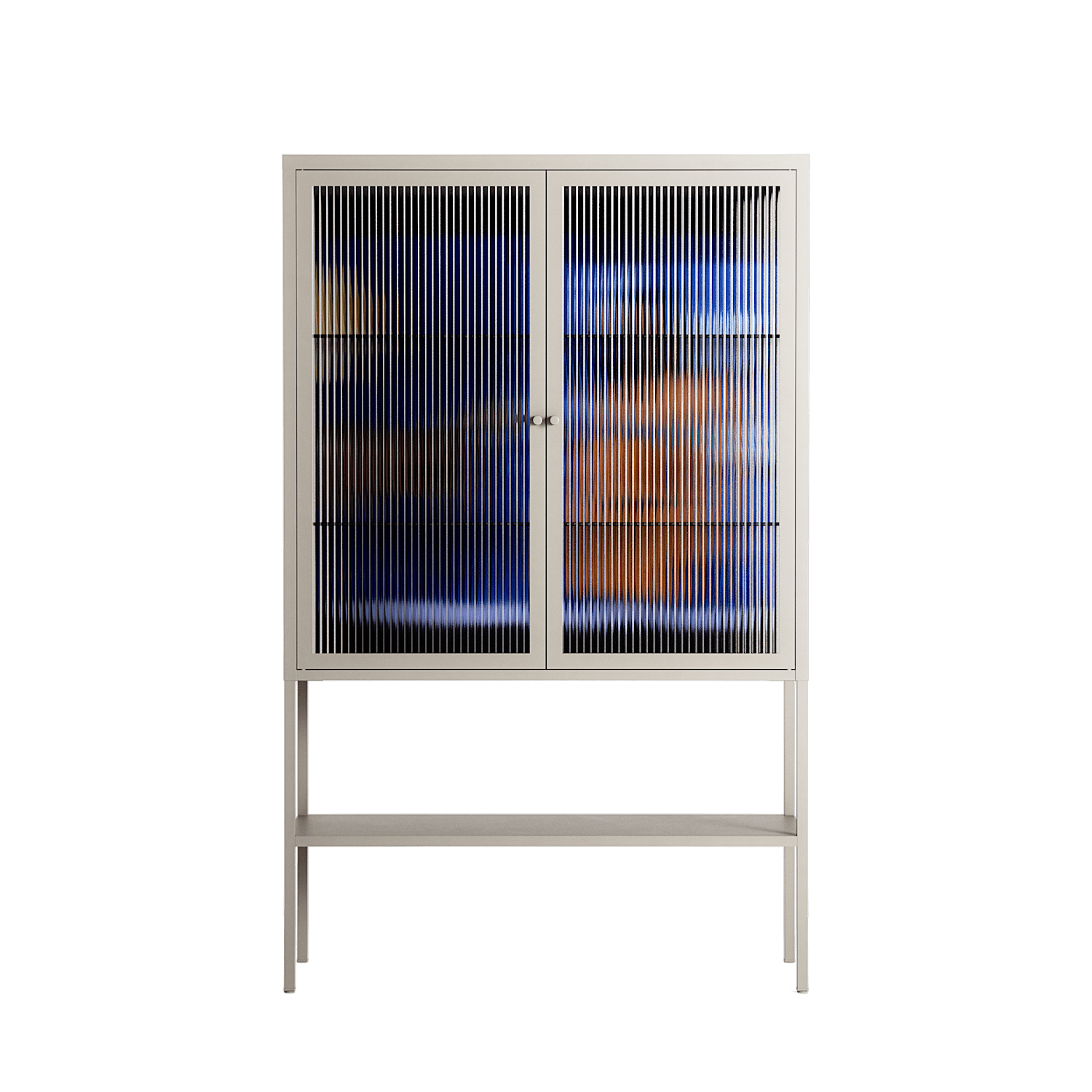 Blue Velvet - Loft Cabinet - Sophie Goudman-Peachey - Pebble - Reeded glass