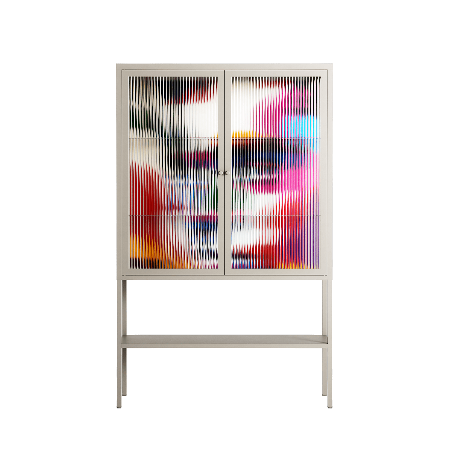 Fragments Of A Painted Souls - Loft Cabinet - Mathilda Kienast - Pebble - Reeded glass