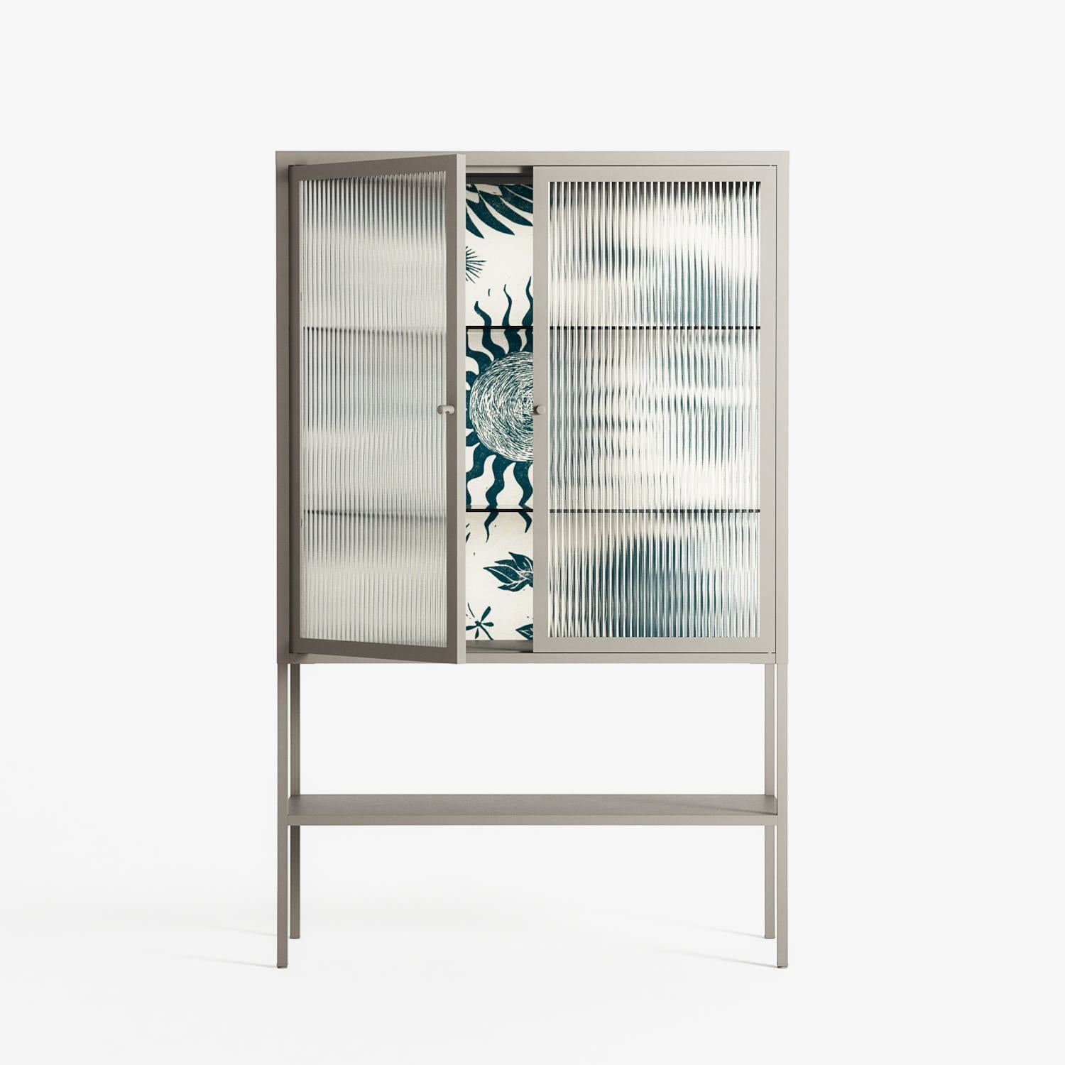 Ode to Summer 6 - Loft Cabinet - Diana Catchpole - Pebble - Reeded glass