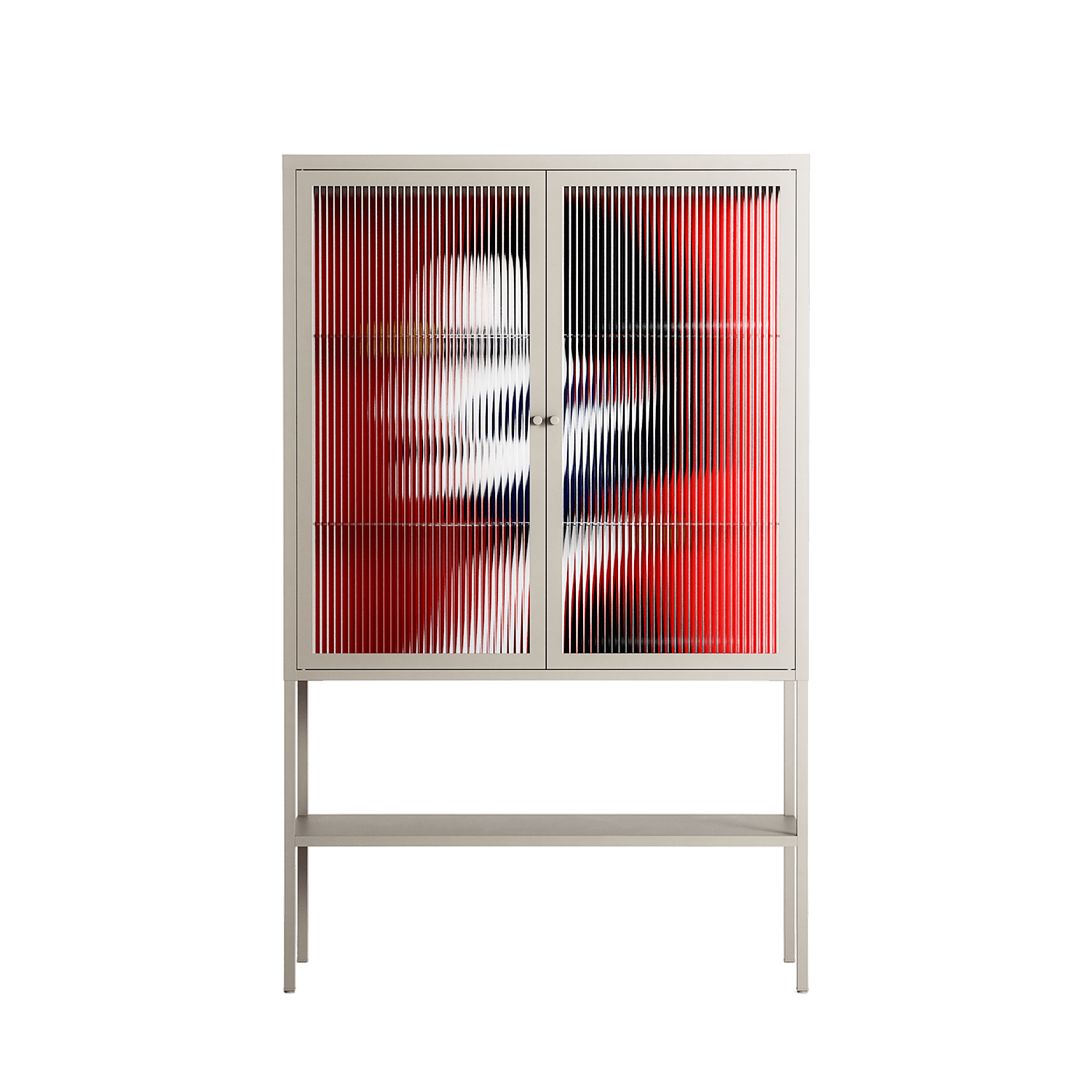 Unseen In Plain Sight - Loft Cabinet - Mathilda Kienast - Pebble - Reeded glass
