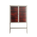 Wottosque Red - Loft Cabinet - Craig Watkins - Pebble - Reeded glass