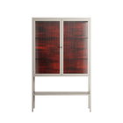 Wottosque Red - Loft Cabinet - Craig Watkins - Pebble - Reeded glass