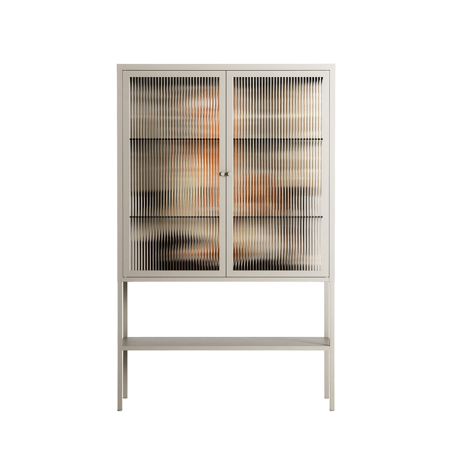 We Are Who We Are - Loft Cabinet - Sophie Goudman-Peachey - Pebble - Reeded glass