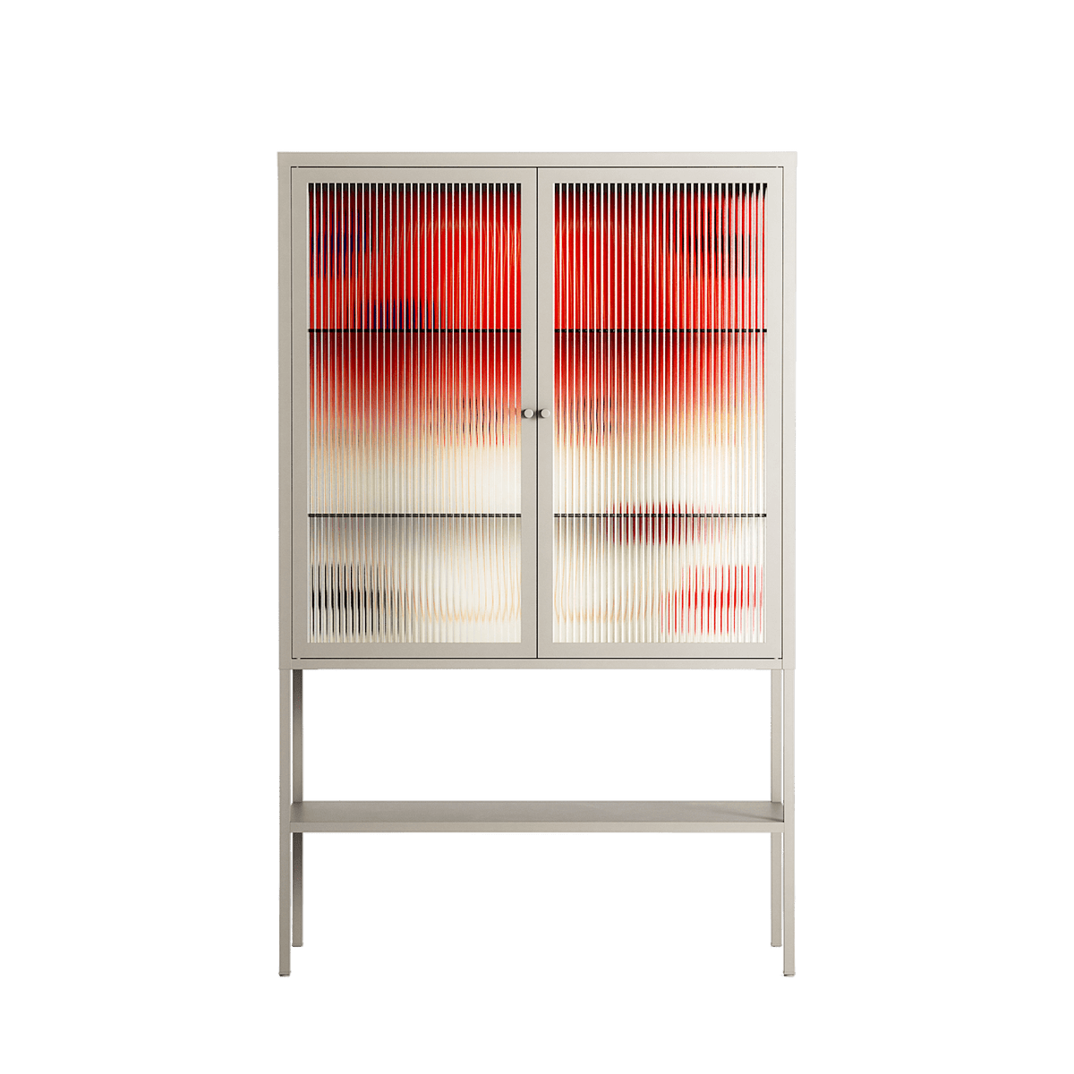 Parallel Mirage - Loft Cabinet - Oluwasheyi Adebayo - Pebble - Reeded glass