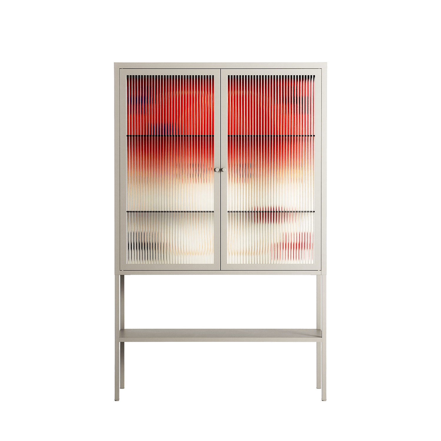 Parallel Mirage - Loft Cabinet - Oluwasheyi Adebayo - Pebble - Reeded glass