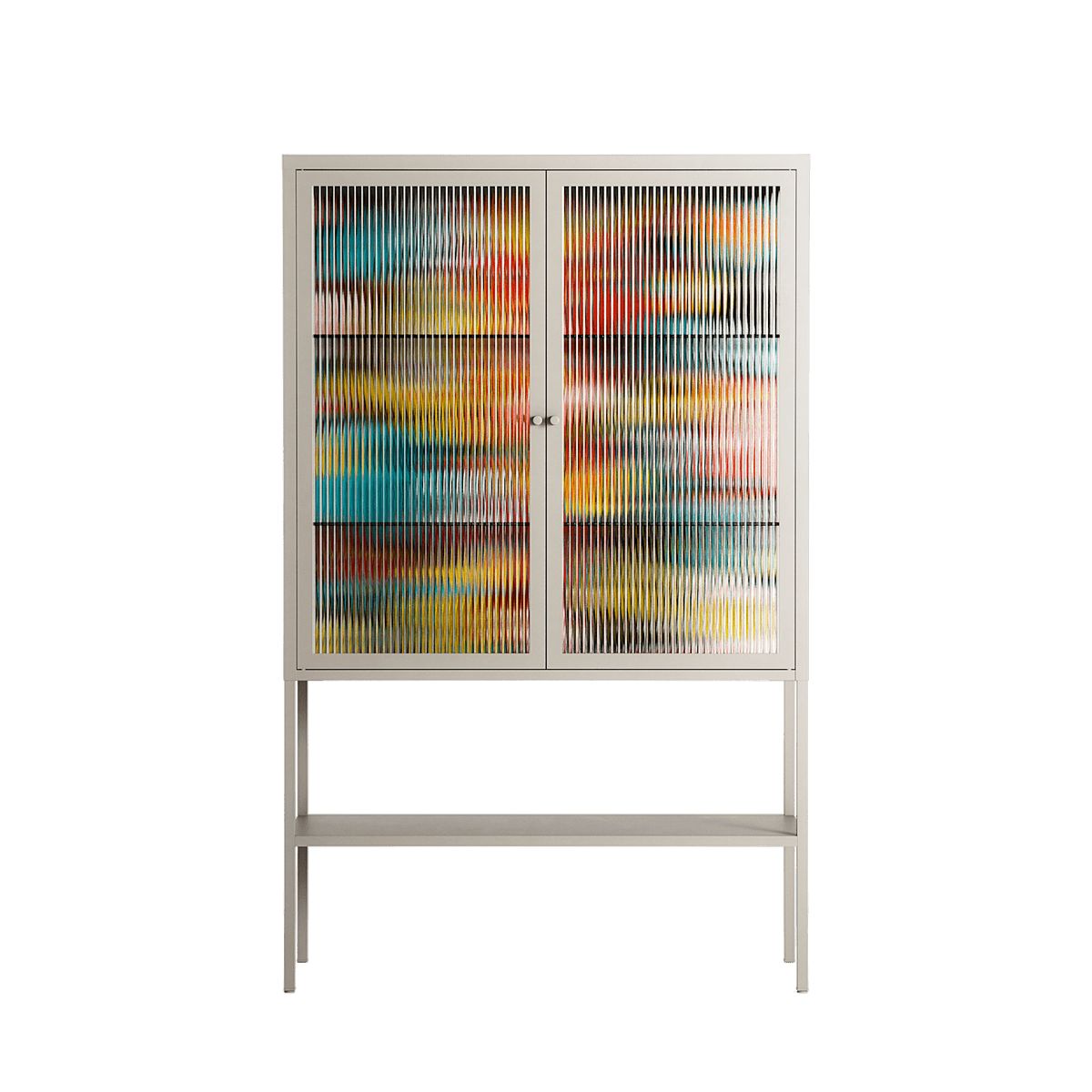 All The Stickers - Loft Cabinet - Craig Watkins - Pebble - Reeded glass