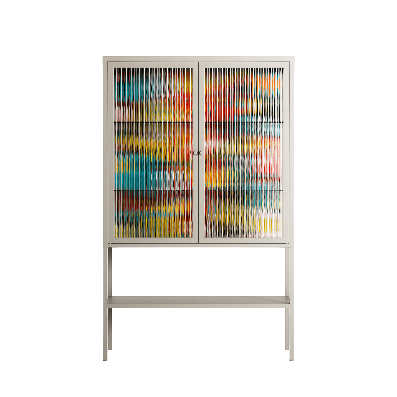 All The Stickers - Loft Cabinet - Craig Watkins - Pebble - Reeded glass