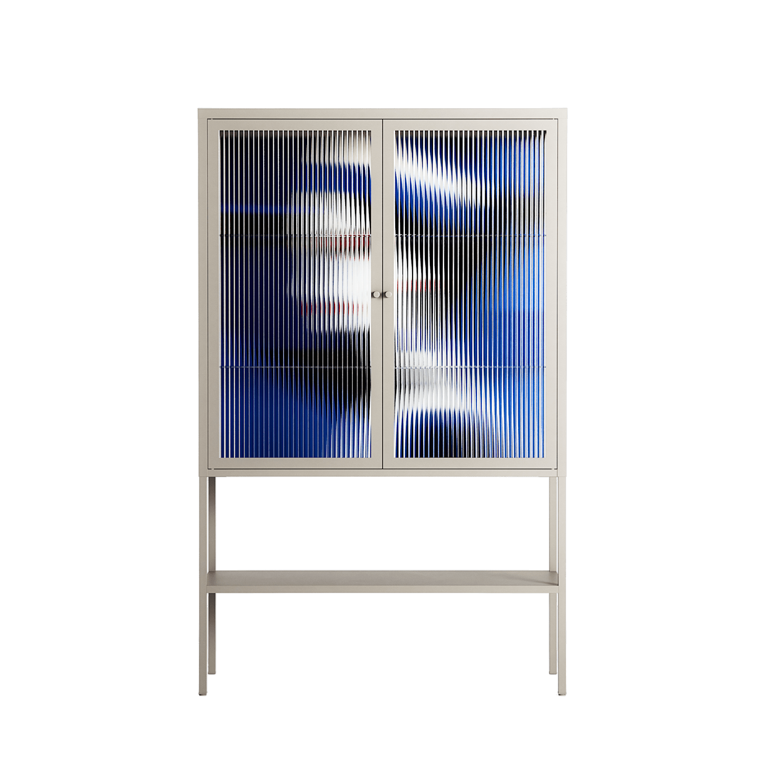 Beyond The Veil Of Consciousness - Loft Cabinet - Mathilda Kienast - Pebble - Reeded glass