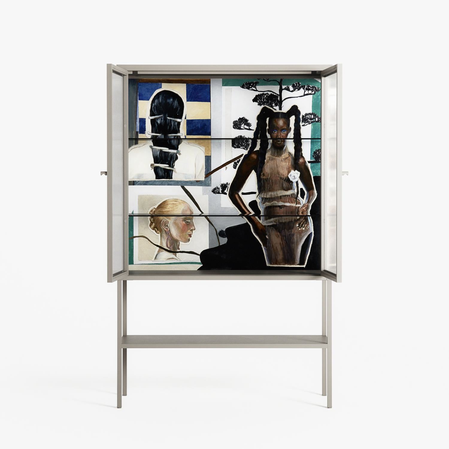 Dreaming With Open Eyes - Loft Cabinet - Sophie Goudman-Peachey - Pebble - Reeded glass