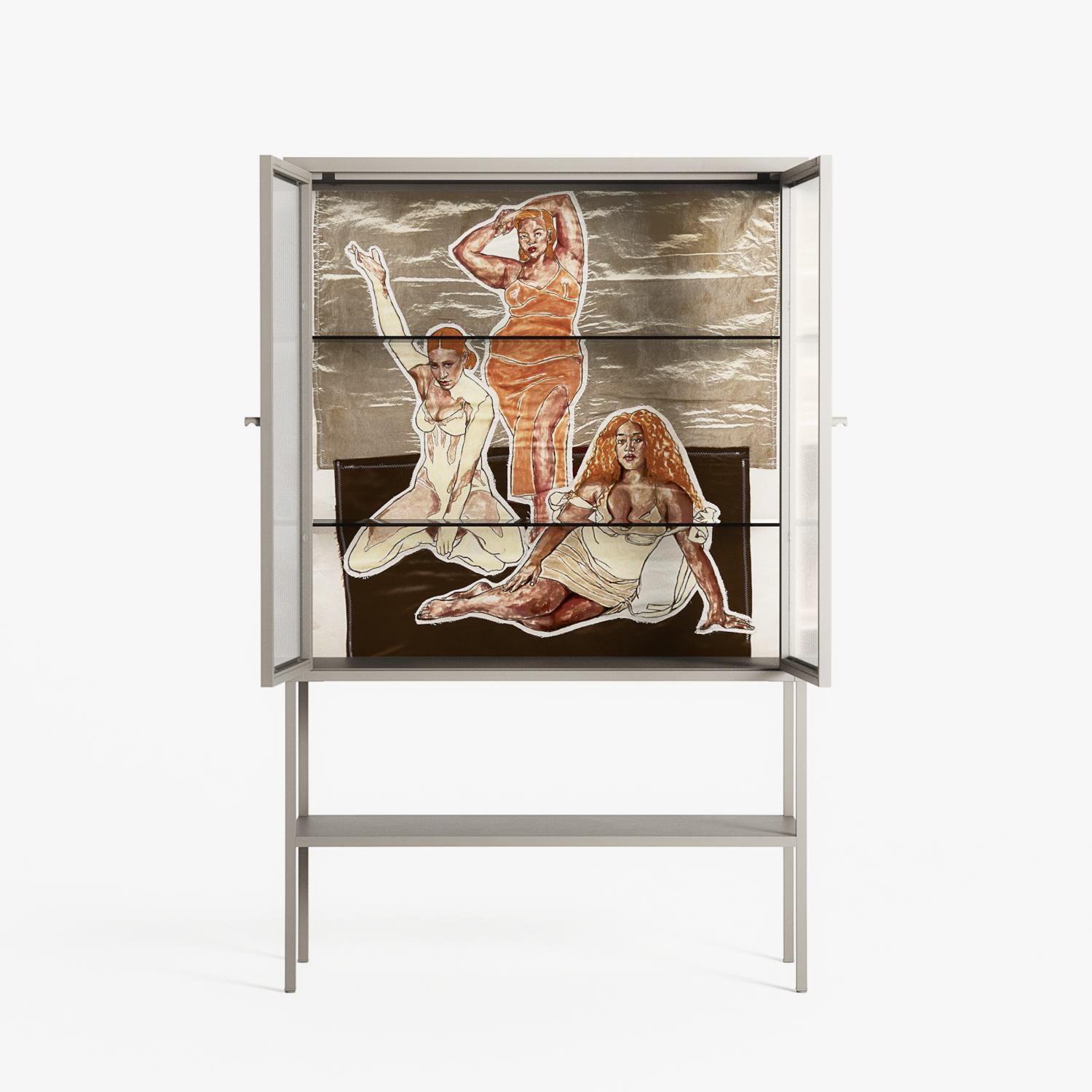 We Are Who We Are - Loft Cabinet - Sophie Goudman-Peachey - Pebble - Reeded glass