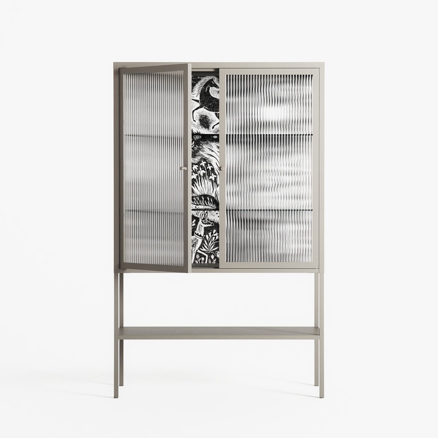 Flight Of Fancy 3 - Loft Cabinet - Diana Catchpole - Pebble - Reeded glass