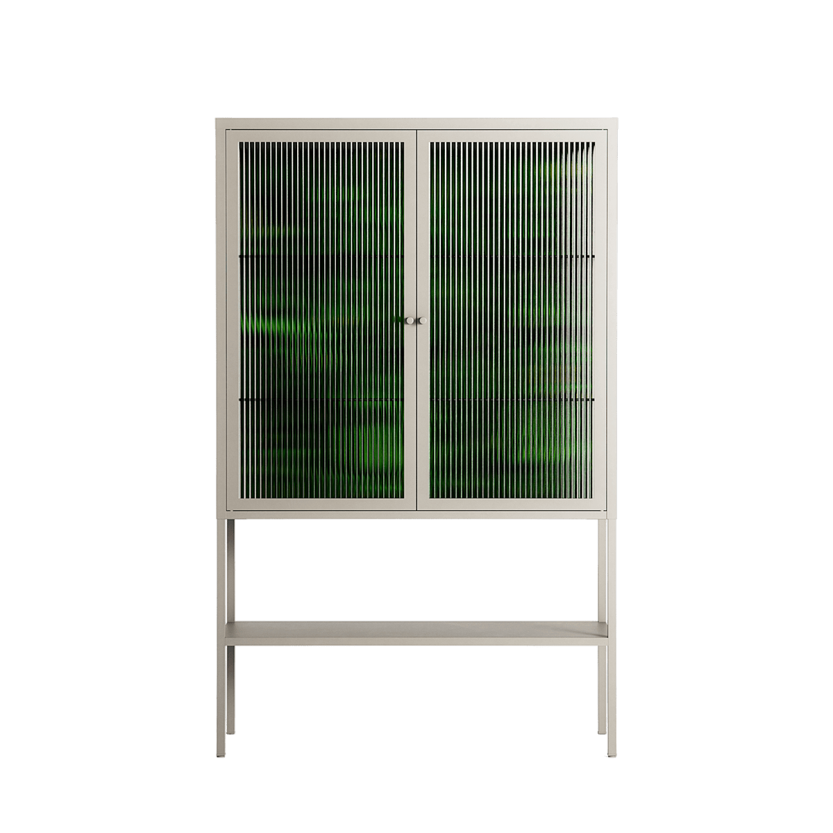 Wottosque Green - Loft Cabinet - Craig Watkins - Pebble - Reeded glass