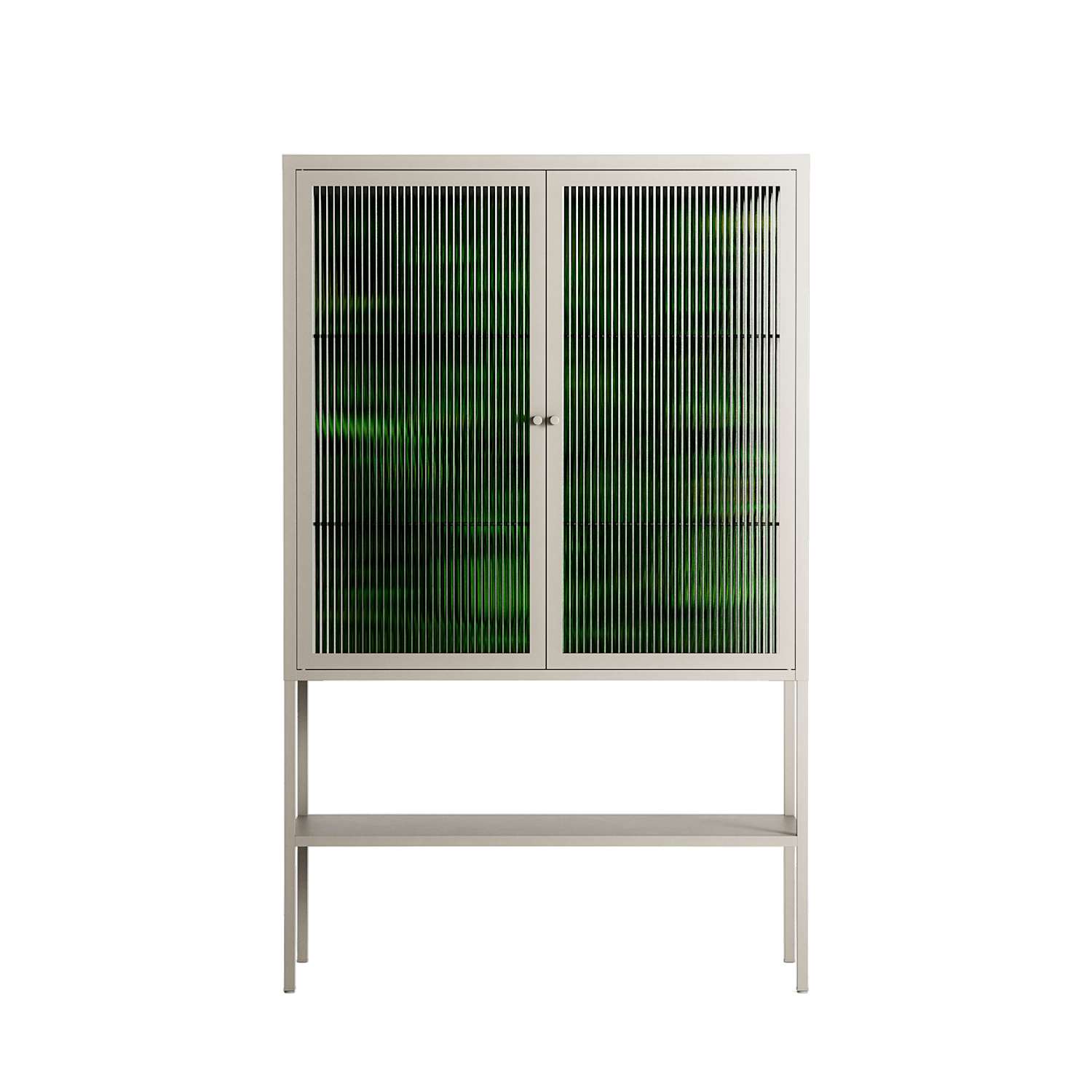 Wottosque Green - Loft Cabinet - Craig Watkins - Pebble - Reeded glass