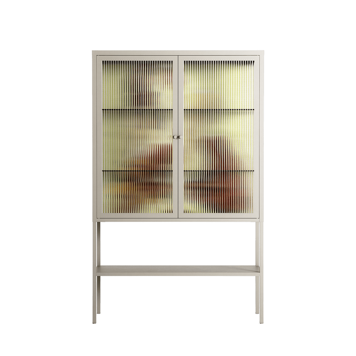 Can You Face It - Loft Cabinet - Sophie Goudman-Peachey - Pebble - Reeded glass