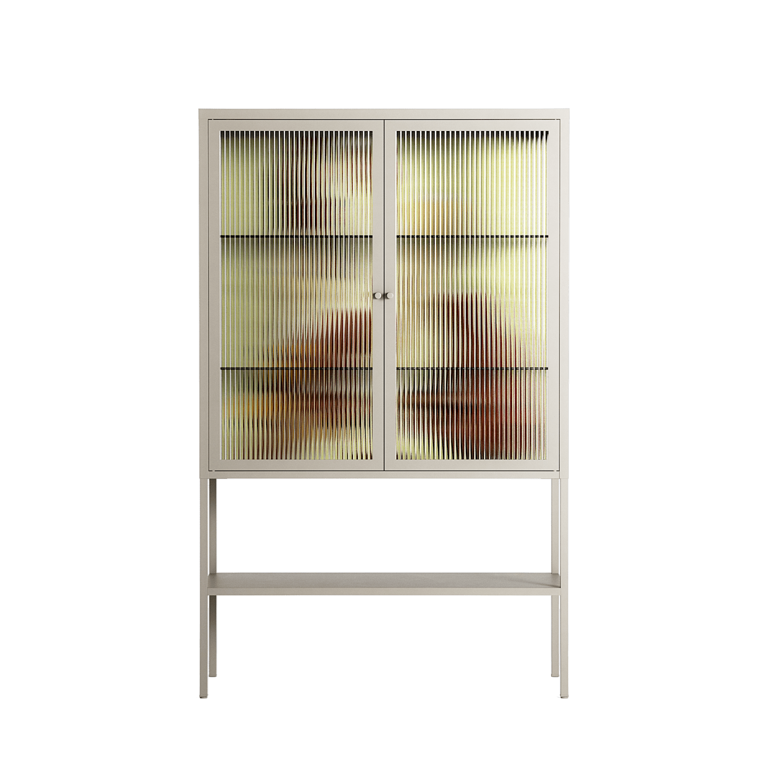 Can You Face It - Loft Cabinet - Sophie Goudman-Peachey - Pebble - Reeded glass