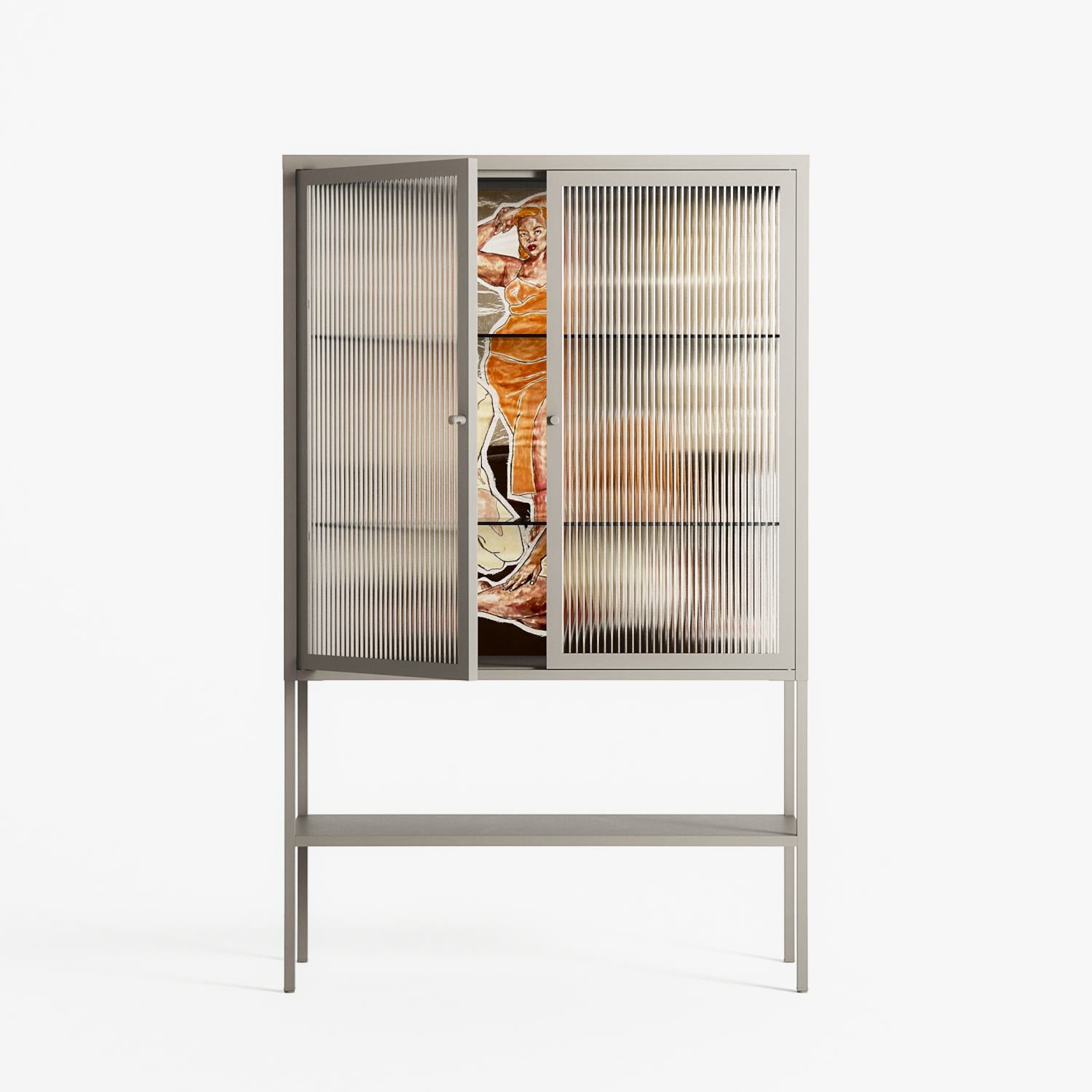 We Are Who We Are - Loft Cabinet - Sophie Goudman-Peachey - Pebble - Reeded glass