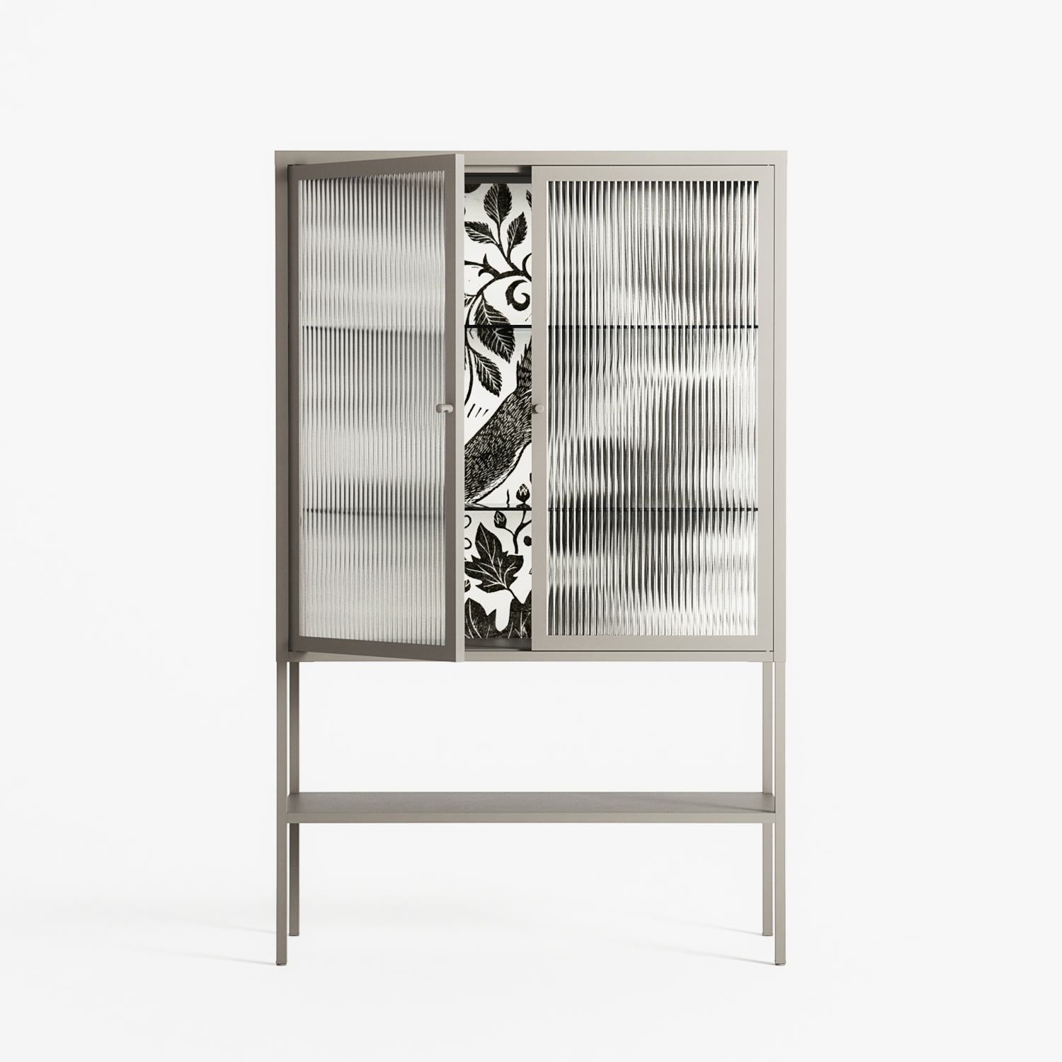 Ode to Summer 4 - Loft Cabinet - Diana Catchpole - Pebble - Reeded glass