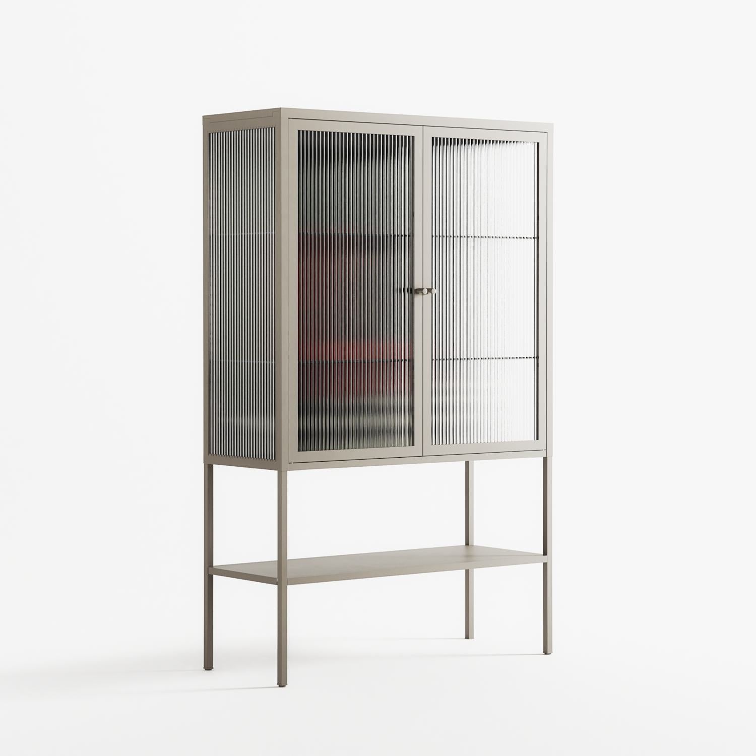 The Man Behind The Curtain - Loft Cabinet - Kristin Eriksson - Pebble - Reeded glass