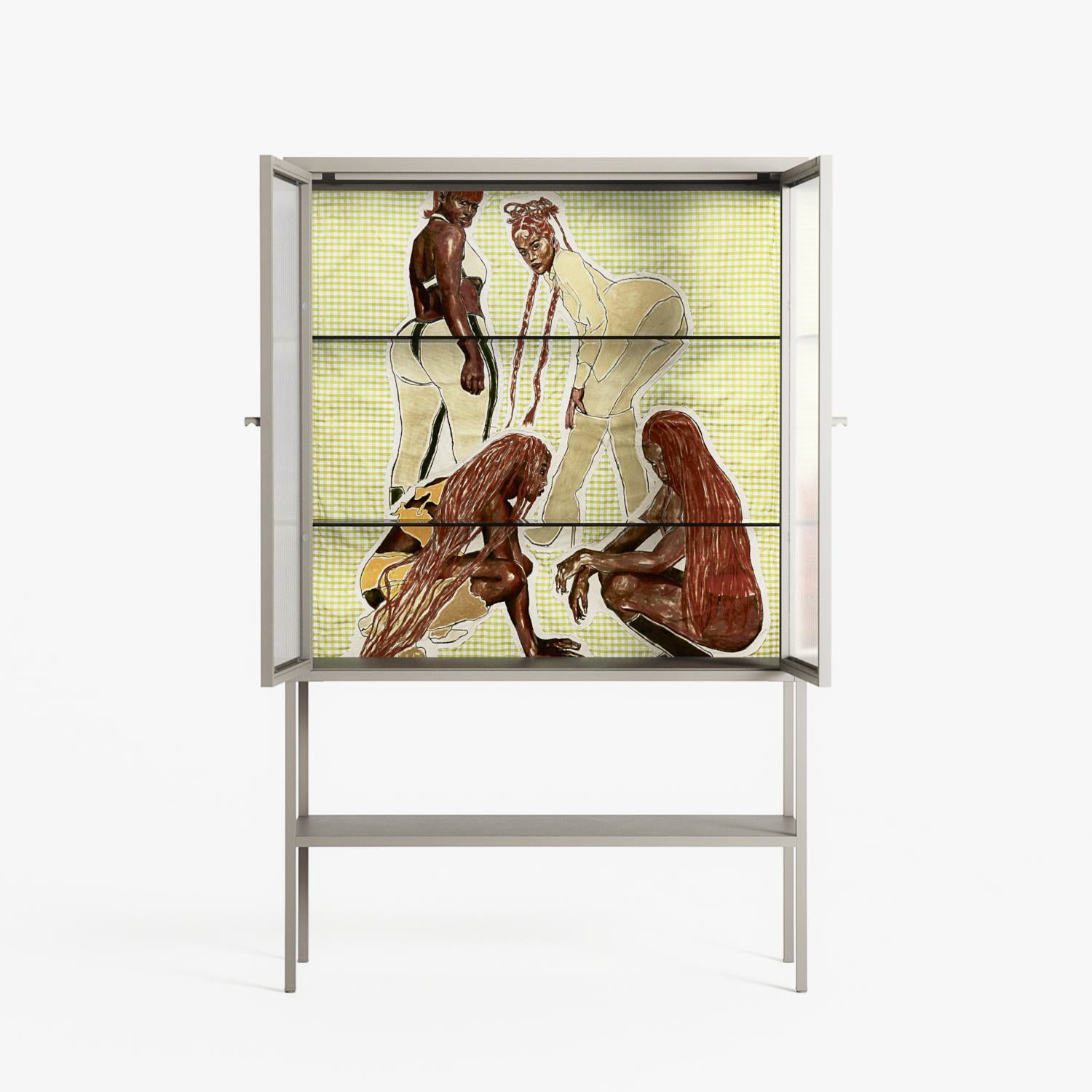 Can You Face It - Loft Cabinet - Sophie Goudman-Peachey - Pebble - Reeded glass