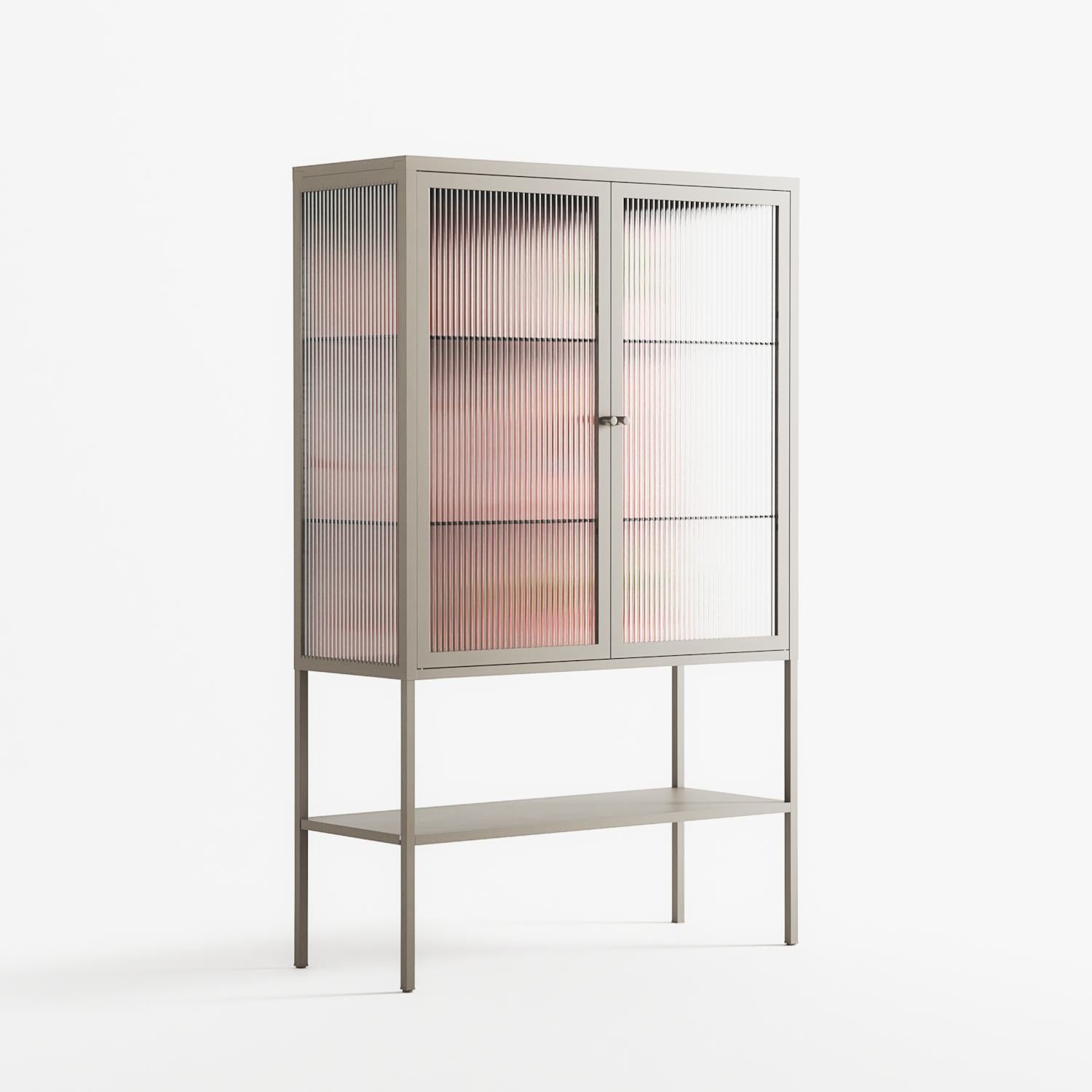 Woman at the Beach - Loft Cabinet - Raissa Oltmanns - Pebble - Reeded glass