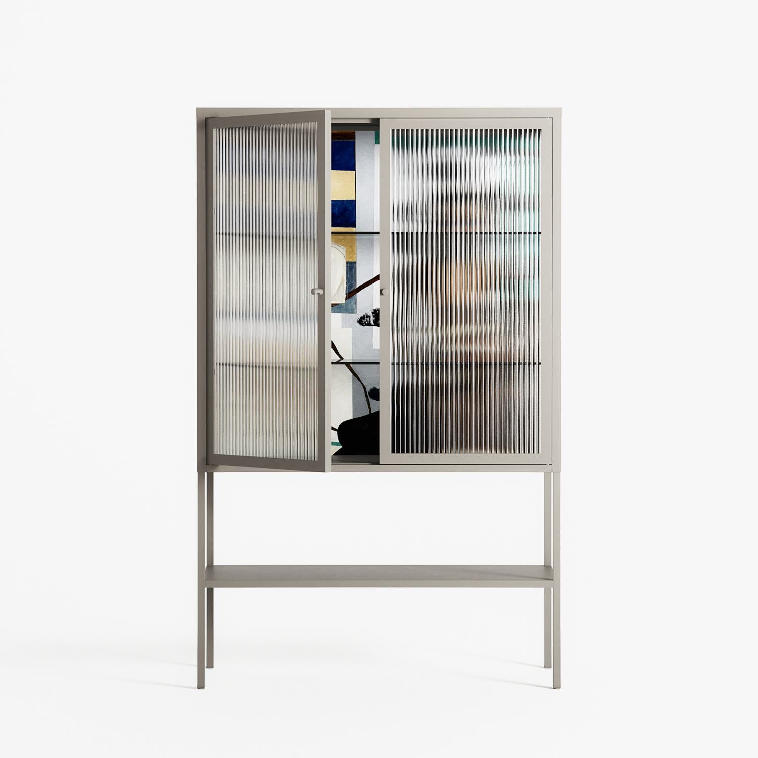 Dreaming With Open Eyes - Loft Cabinet - Sophie Goudman-Peachey - Pebble - Reeded glass