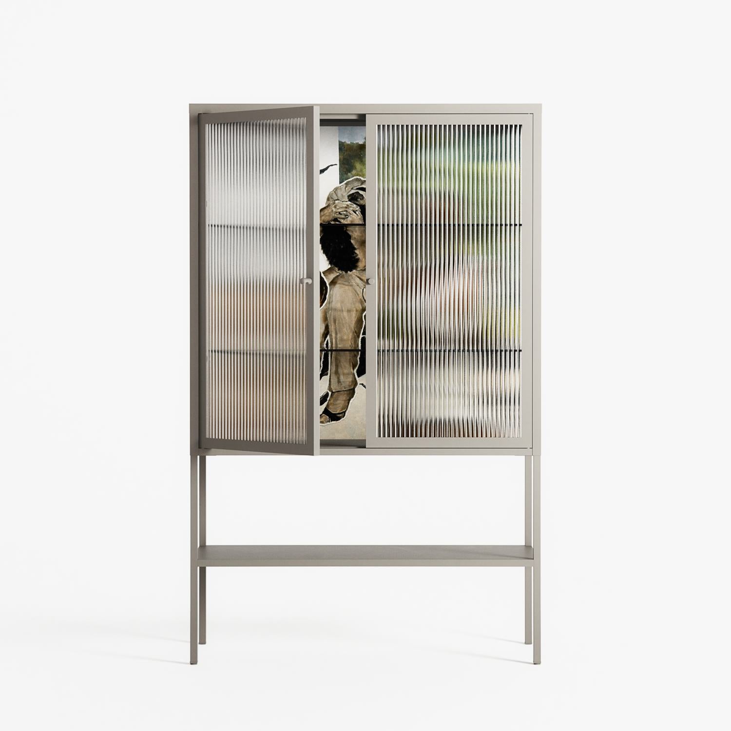 As The Rain Falls - Loft Cabinet - Sophie Goudman-Peachey - Pebble - Reeded glass
