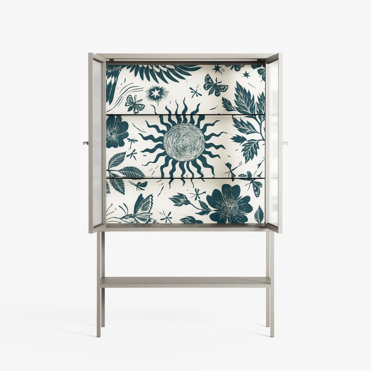Ode to Summer 6 - Loft Cabinet - Diana Catchpole - Pebble - Reeded glass