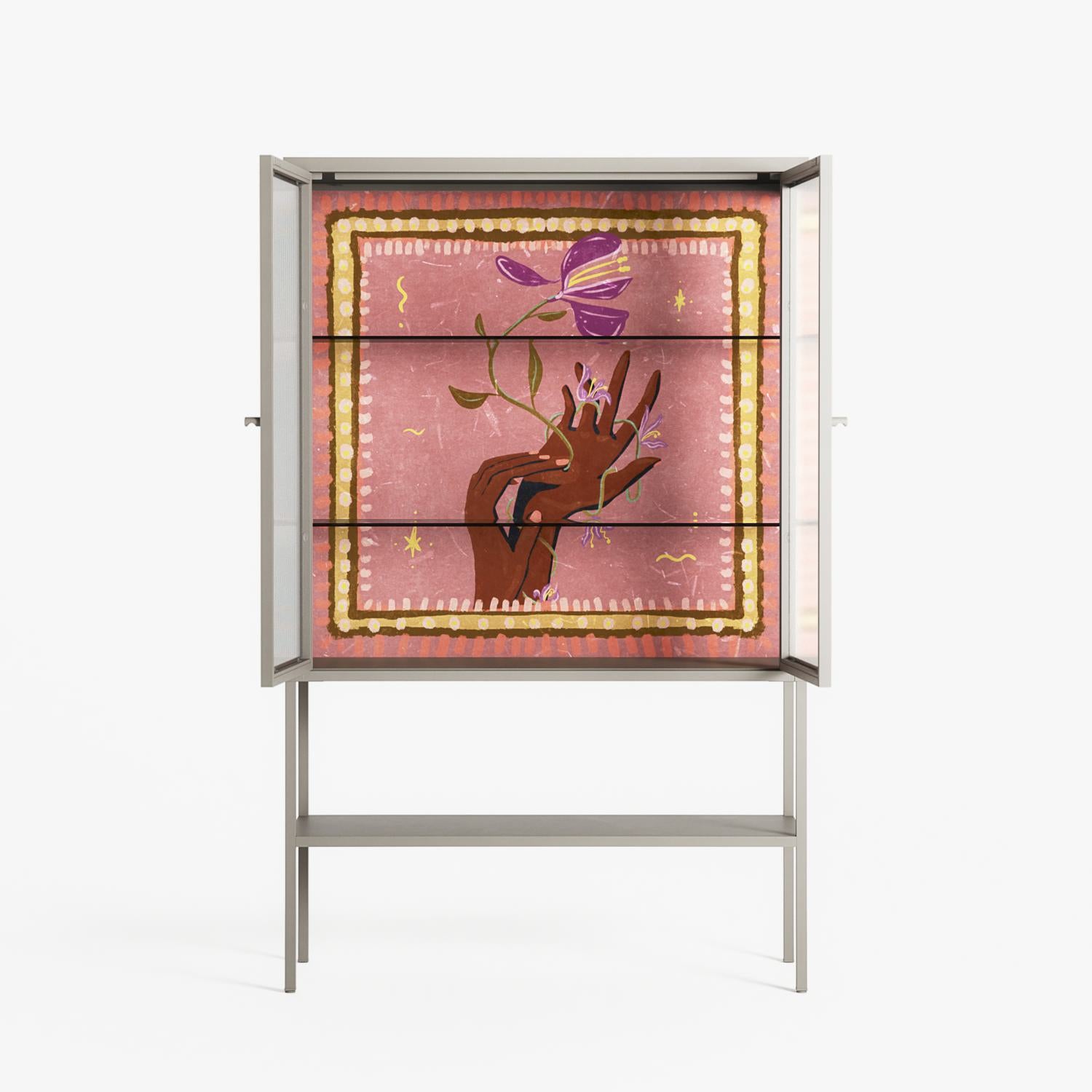 Connect With Nature - Loft Cabinet - Raissa Oltmanns - Pebble - Reeded glass