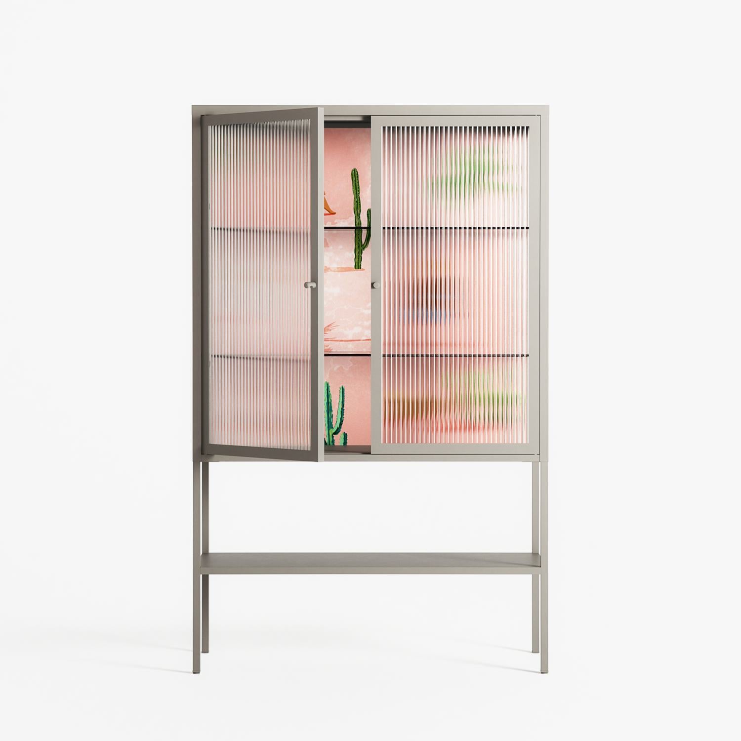Woman at the Beach - Loft Cabinet - Raissa Oltmanns - Pebble - Reeded glass