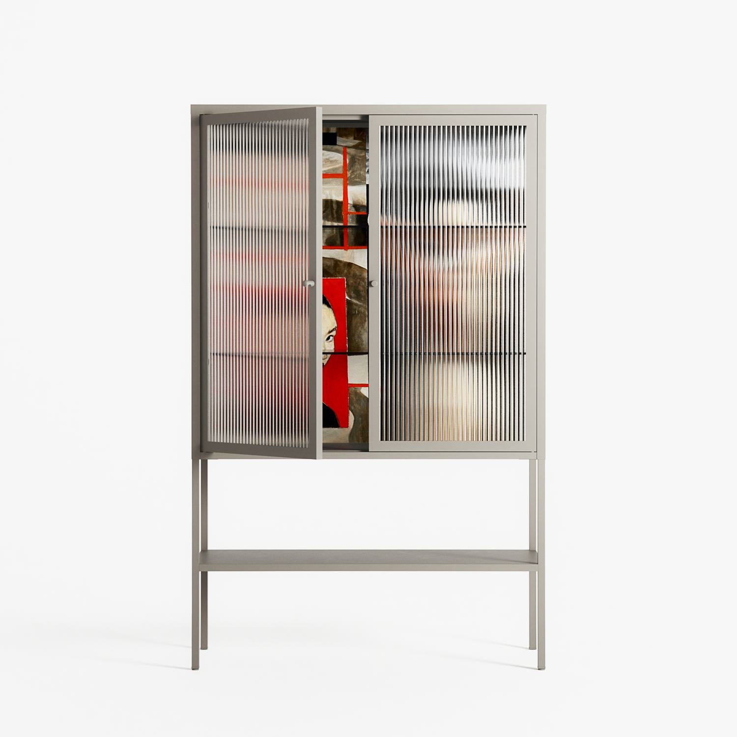 Where We Belong - Loft Cabinet - Sophie Goudman-Peachey - Pebble - Reeded glass