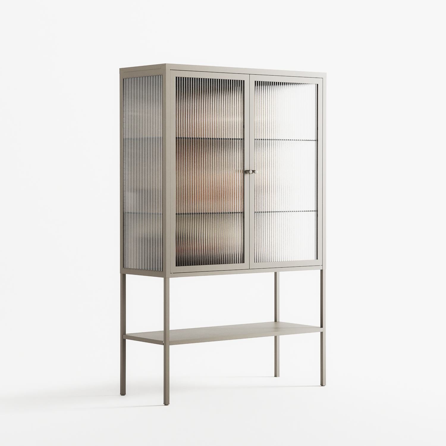 We Are Who We Are - Loft Cabinet - Sophie Goudman-Peachey - Pebble - Reeded glass