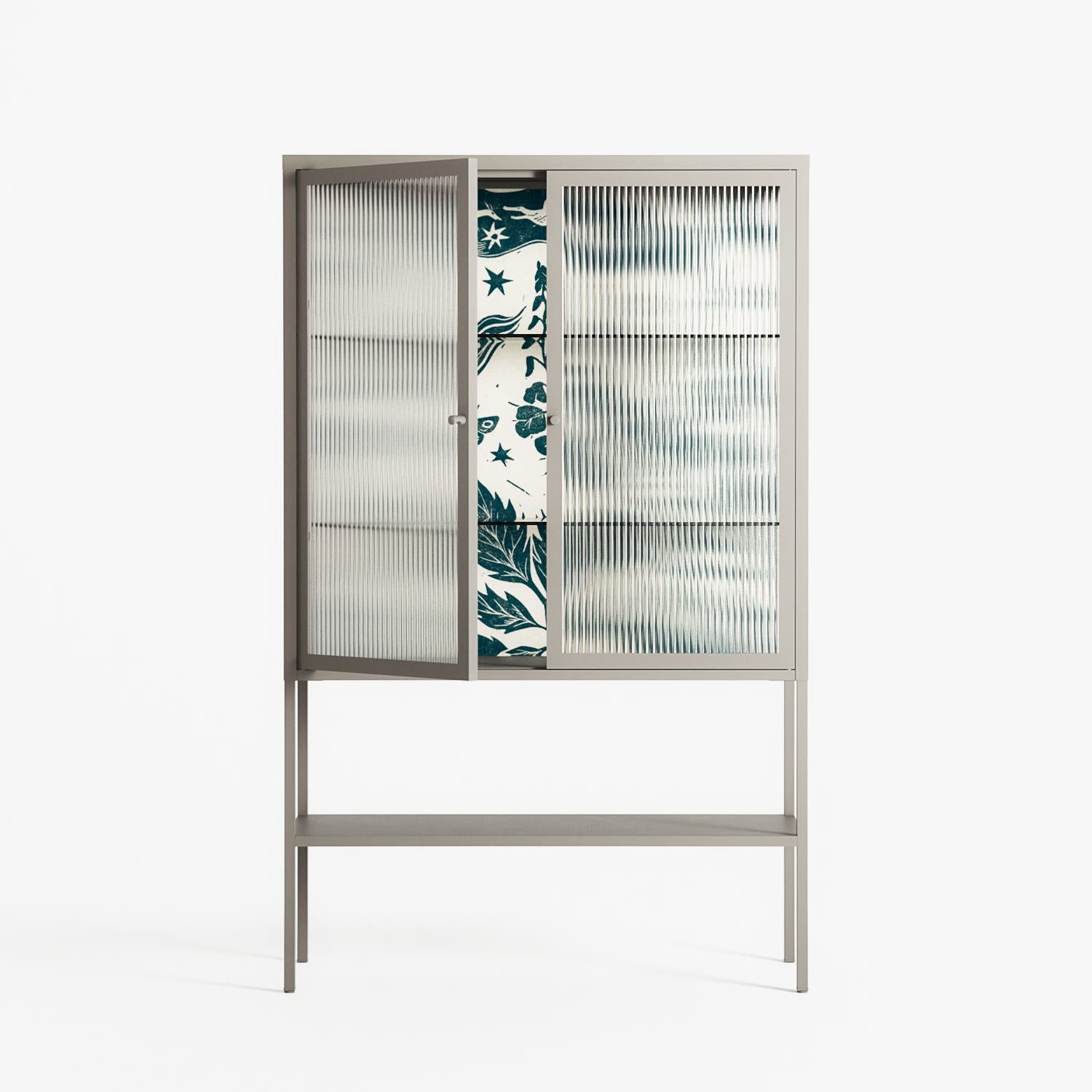 Ode to Summer 3 - Loft Cabinet - Diana Catchpole - Pebble - Reeded glass