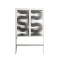 Black Waves - Loft Cabinet - Alexander Khabbazi - Chalk - Reeded glass