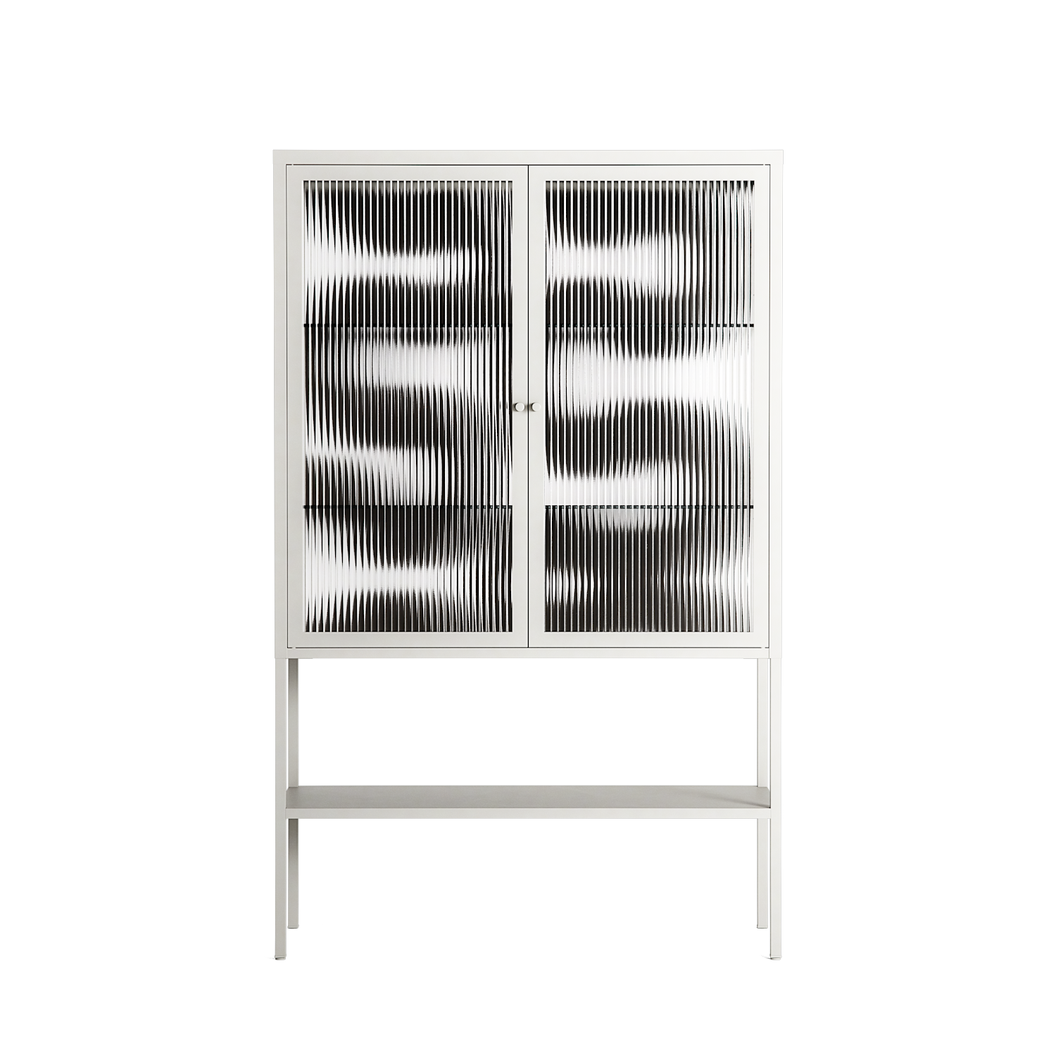 Black Waves - Loft Cabinet - Alexander Khabbazi - Chalk - Reeded glass