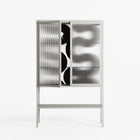 Black Waves - Loft Cabinet - Alexander Khabbazi - Chalk - Reeded glass