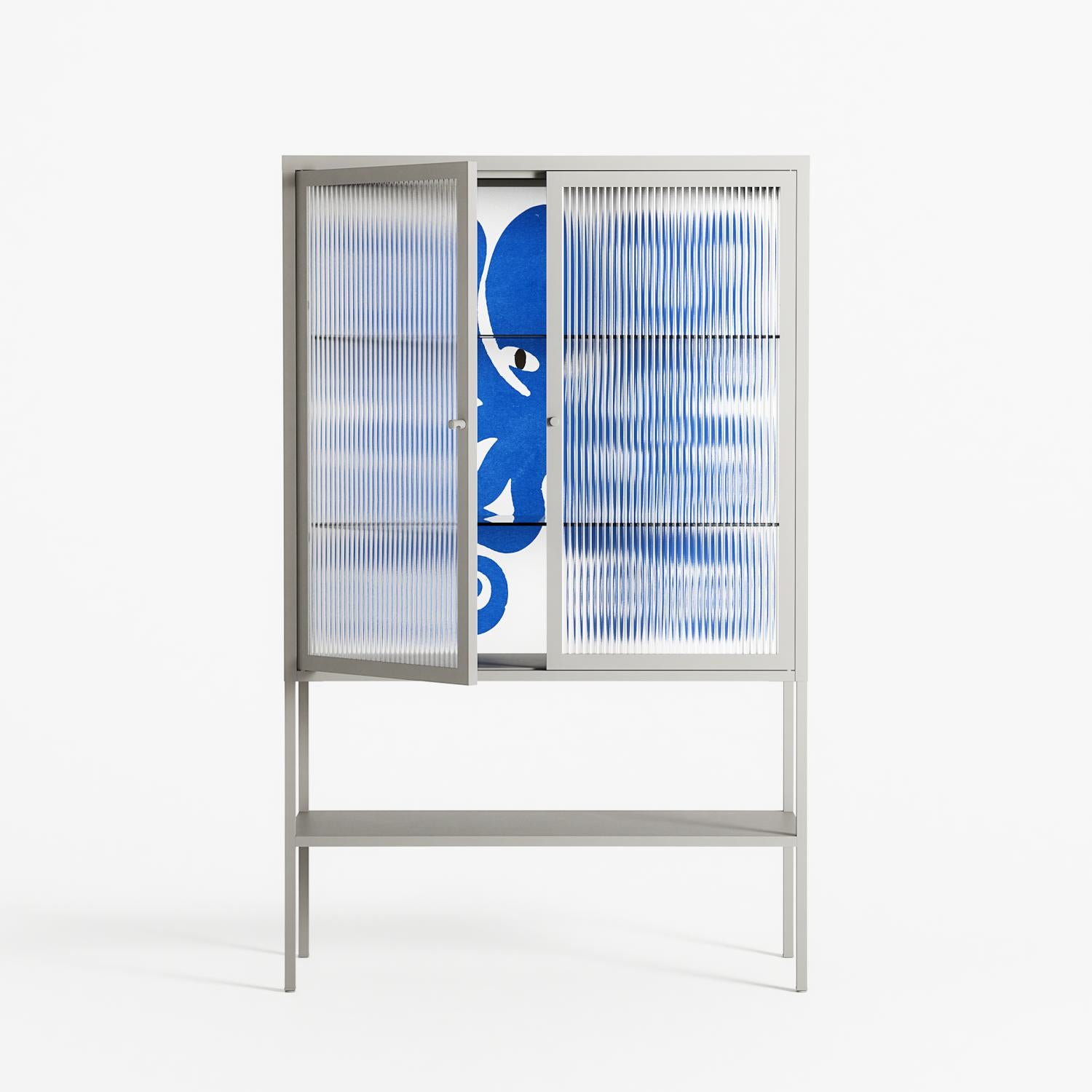 Everything is Confusing - Loft Cabinet - Alexander Khabbazi - Chalk - Reeded glass