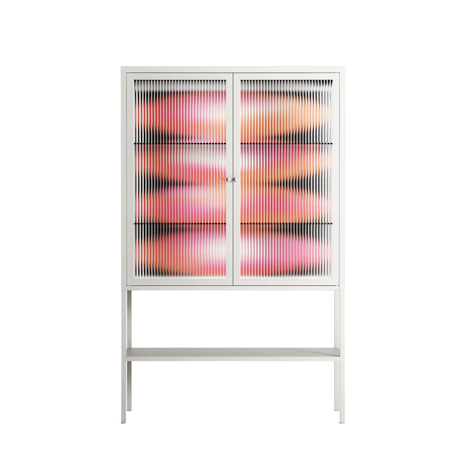 Repeating - Loft Cabinet - Alexander Khabbazi - Chalk - Reeded glass