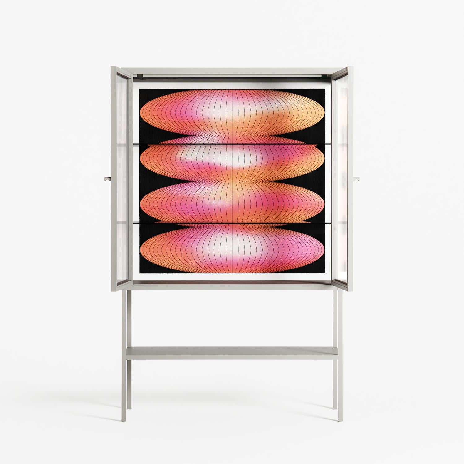 Repeating - Loft Cabinet - Alexander Khabbazi - Chalk - Reeded glass