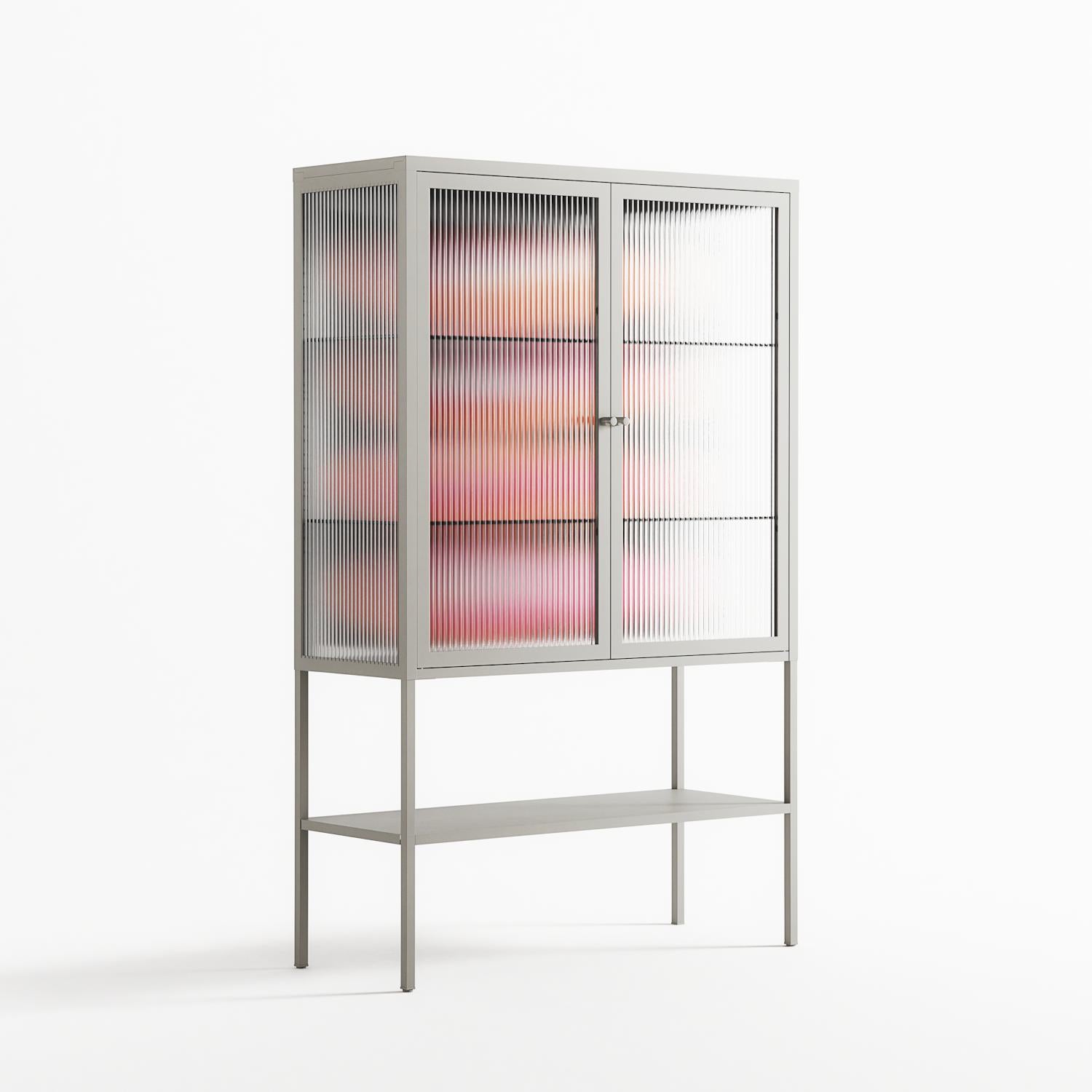 Repeating - Loft Cabinet - Alexander Khabbazi - Chalk - Reeded glass