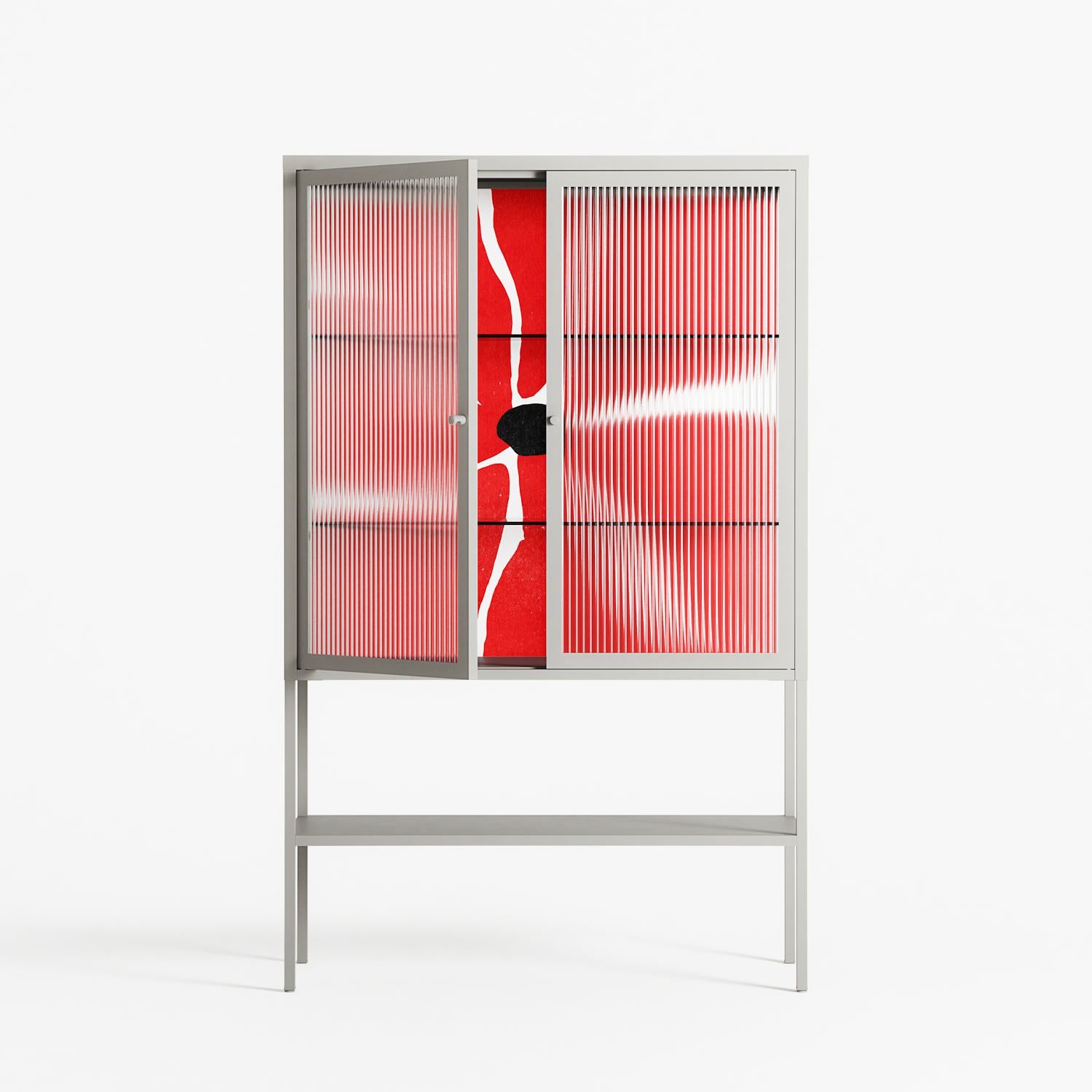 Spring to Summer - Loft Cabinet - Alexander Khabbazi - Chalk - Reeded glass