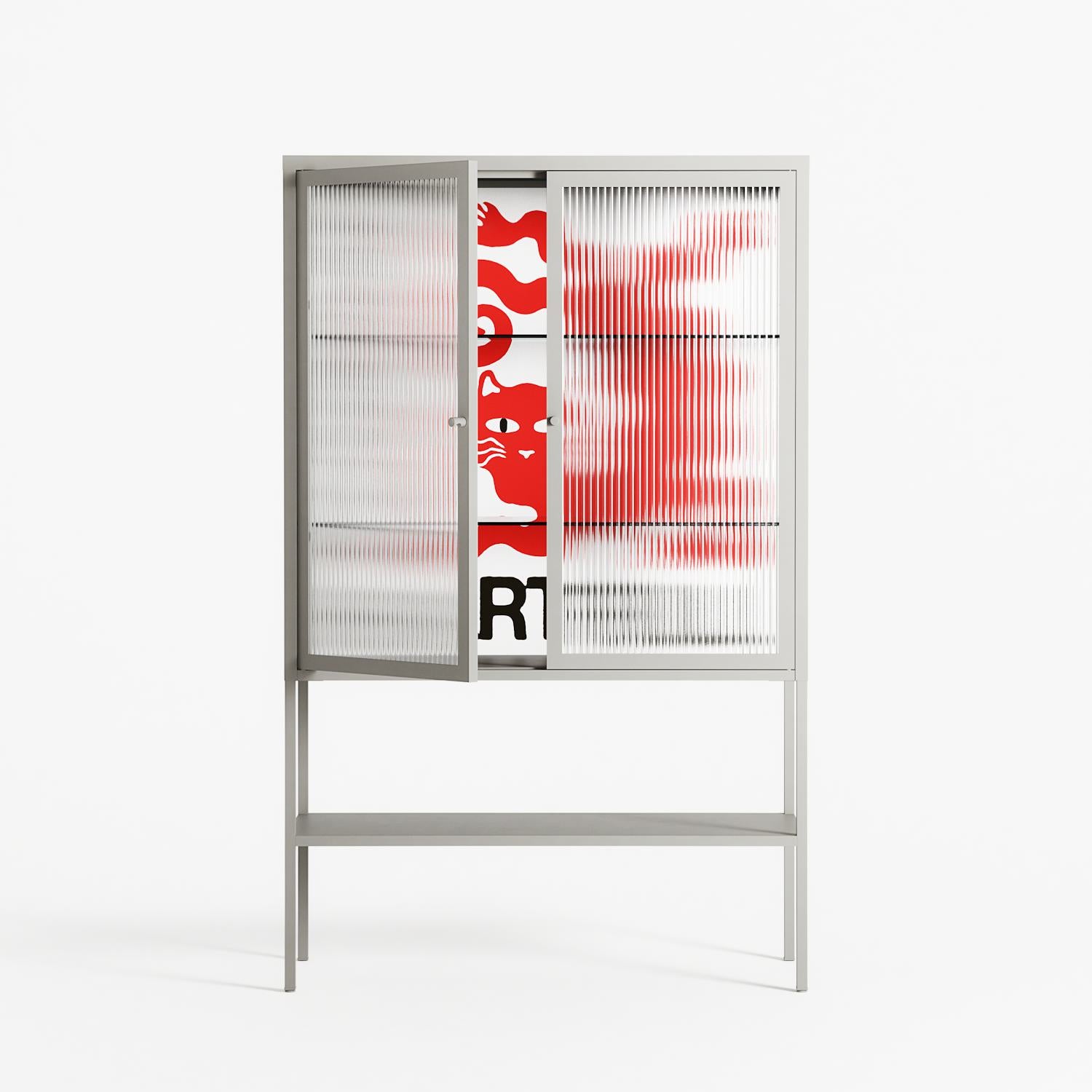 Heart Full - Loft Cabinet - Alexander Khabbazi - Chalk - Reeded glass