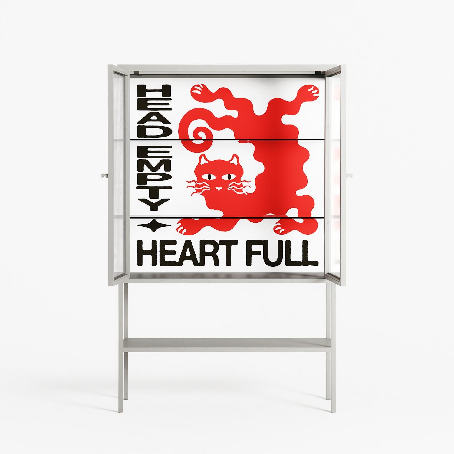 Heart Full - Loft Cabinet - Alexander Khabbazi - Chalk - Reeded glass