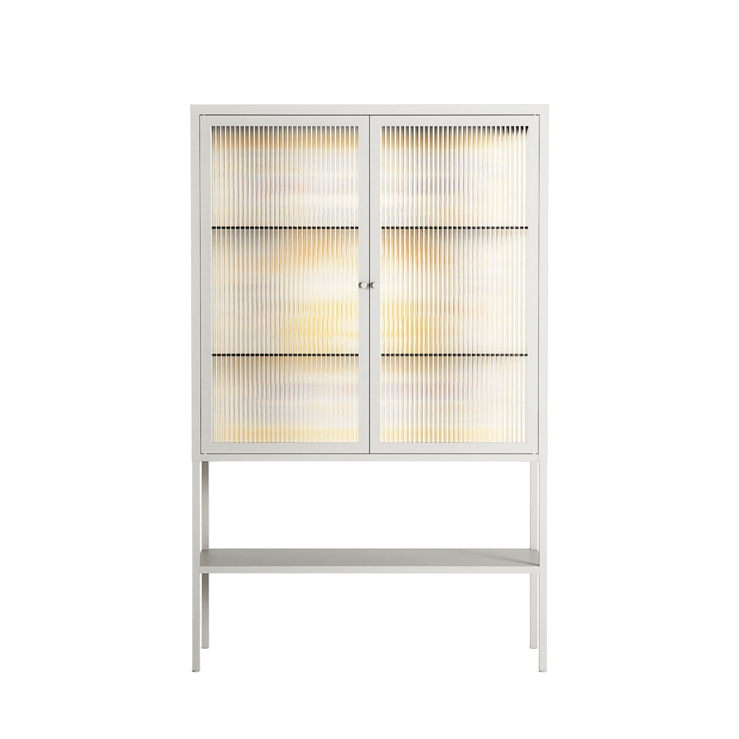 Sunbrother 3 - Loft Cabinet - Nick Liefhebber - Chalk - Reeded glass